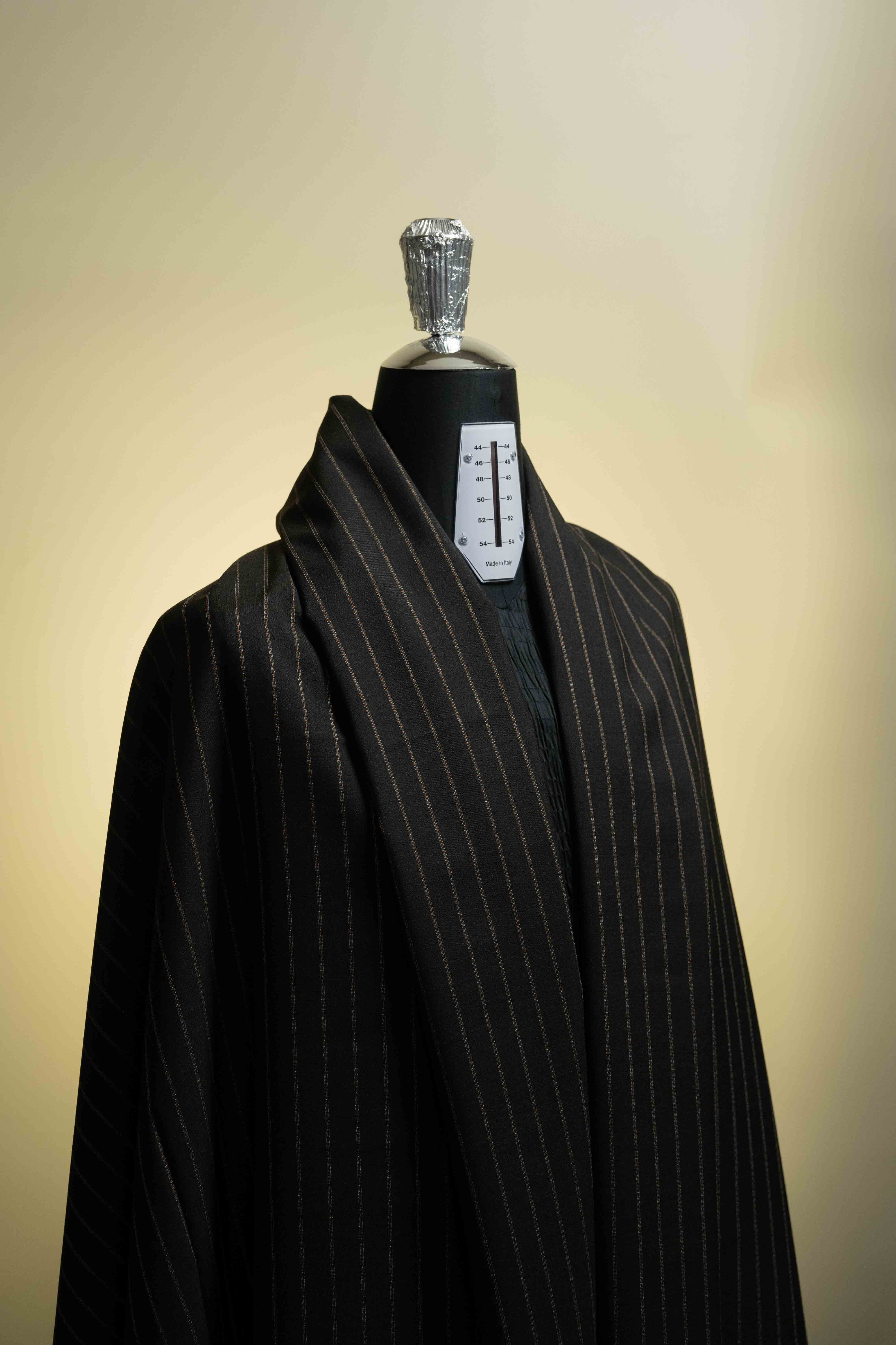 Brown Stripe Wool & Terylene Suit Fabric from John Coope