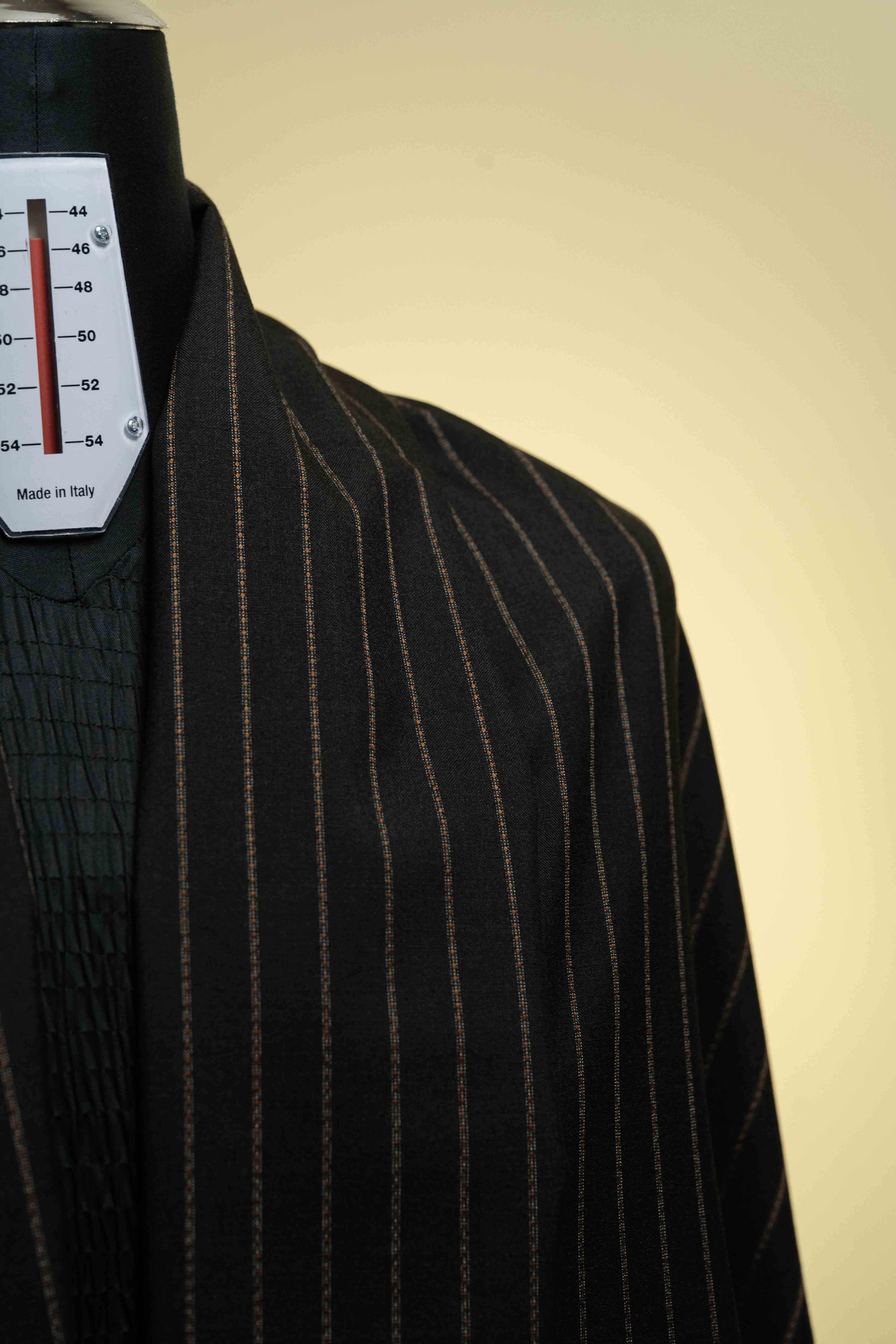 Brown Stripe Wool & Terylene Suit Fabric from John Coope