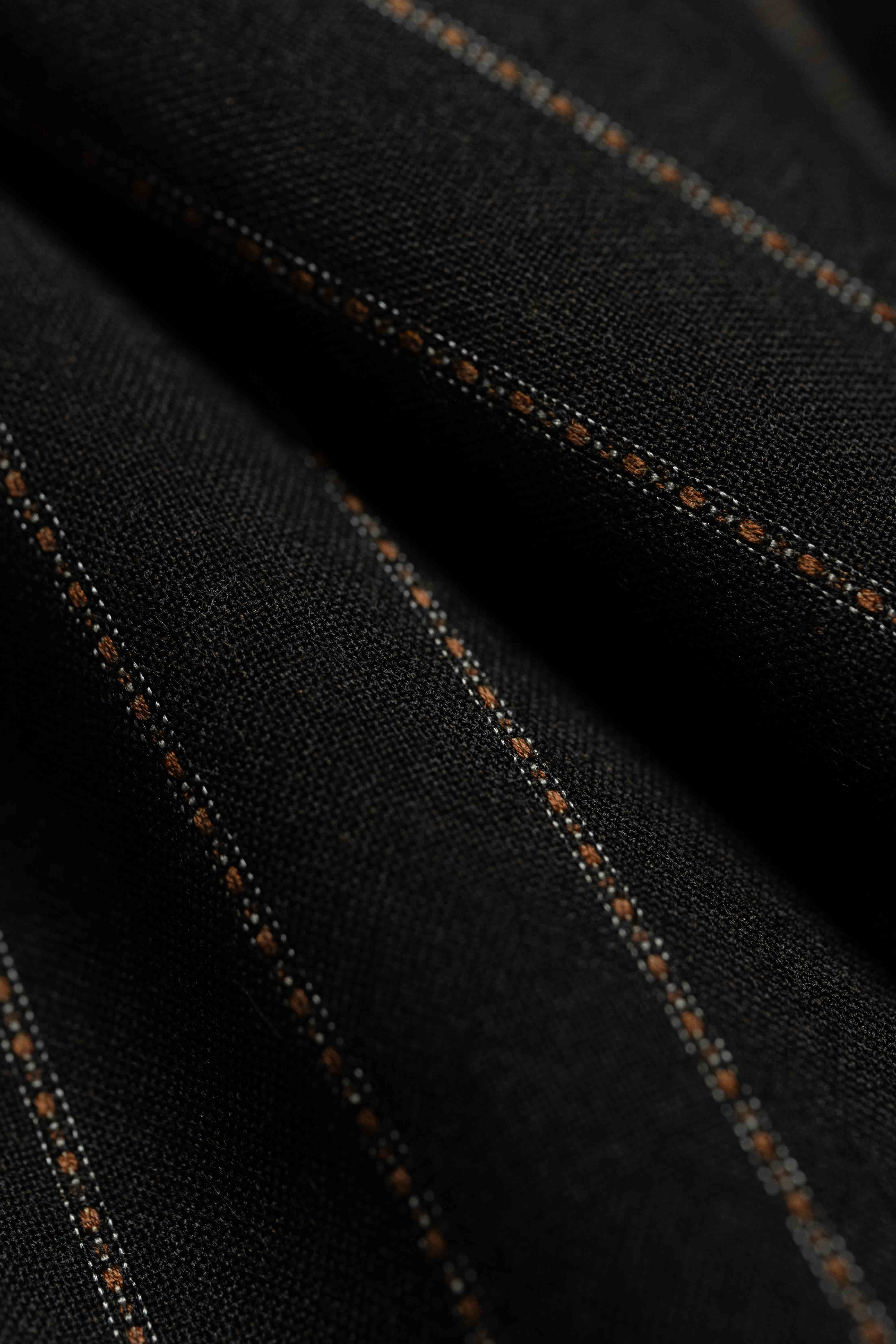 Brown Stripe Wool & Terylene Suit Fabric from John Coope