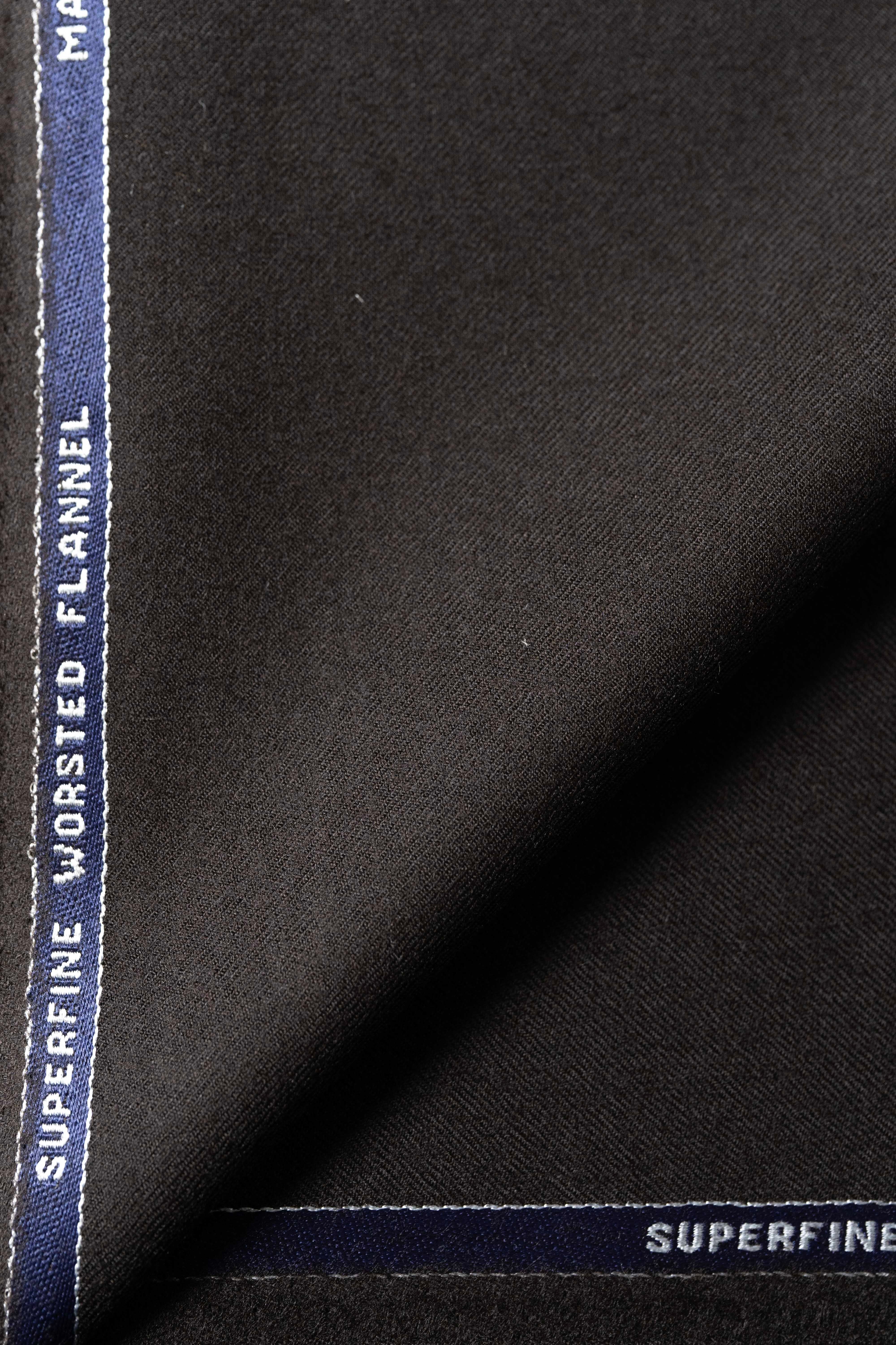 Barrington Brown Superfine Worsted Flannel Suit Fabric (GC30408)-3m - Yoo's Club