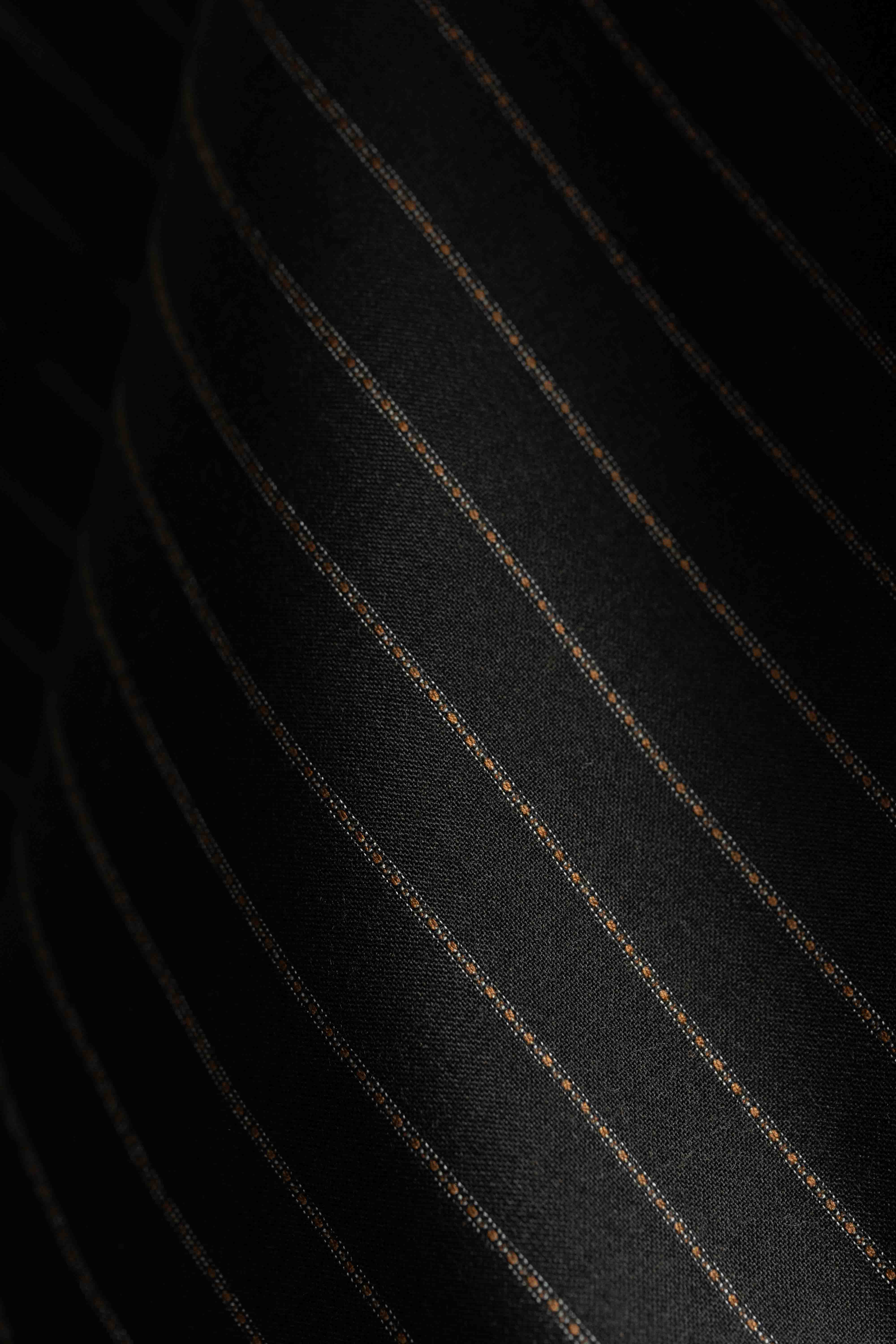 Brown Stripe Wool & Terylene Suit Fabric from John Coope