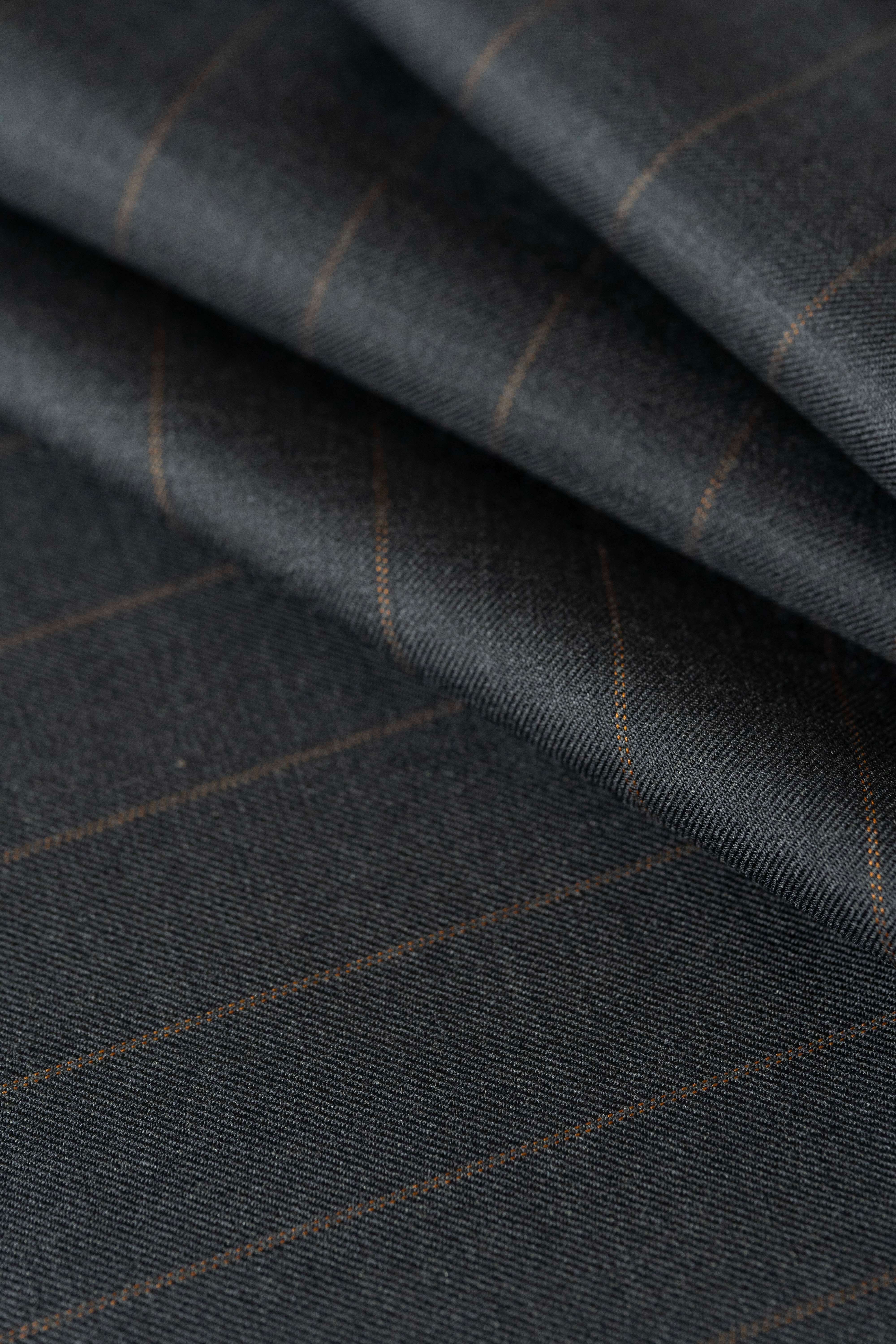 Barrington MidGrey Stripe Super 140's Suit Fabric (16043x)-3.5m - Yoo's Club