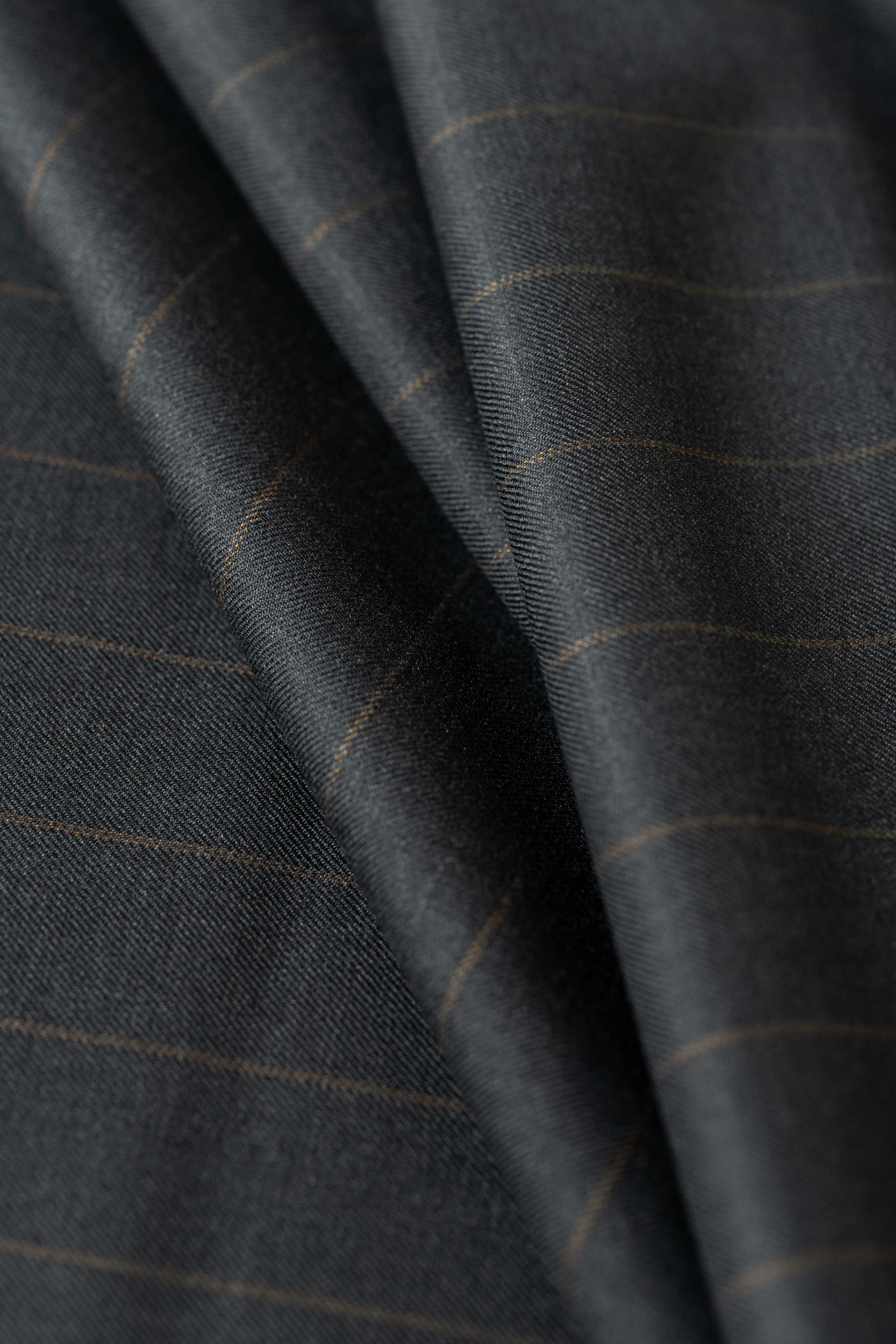 Barrington MidGrey Stripe Super 140's Suit Fabric (16043x)-3.5m - Yoo's Club