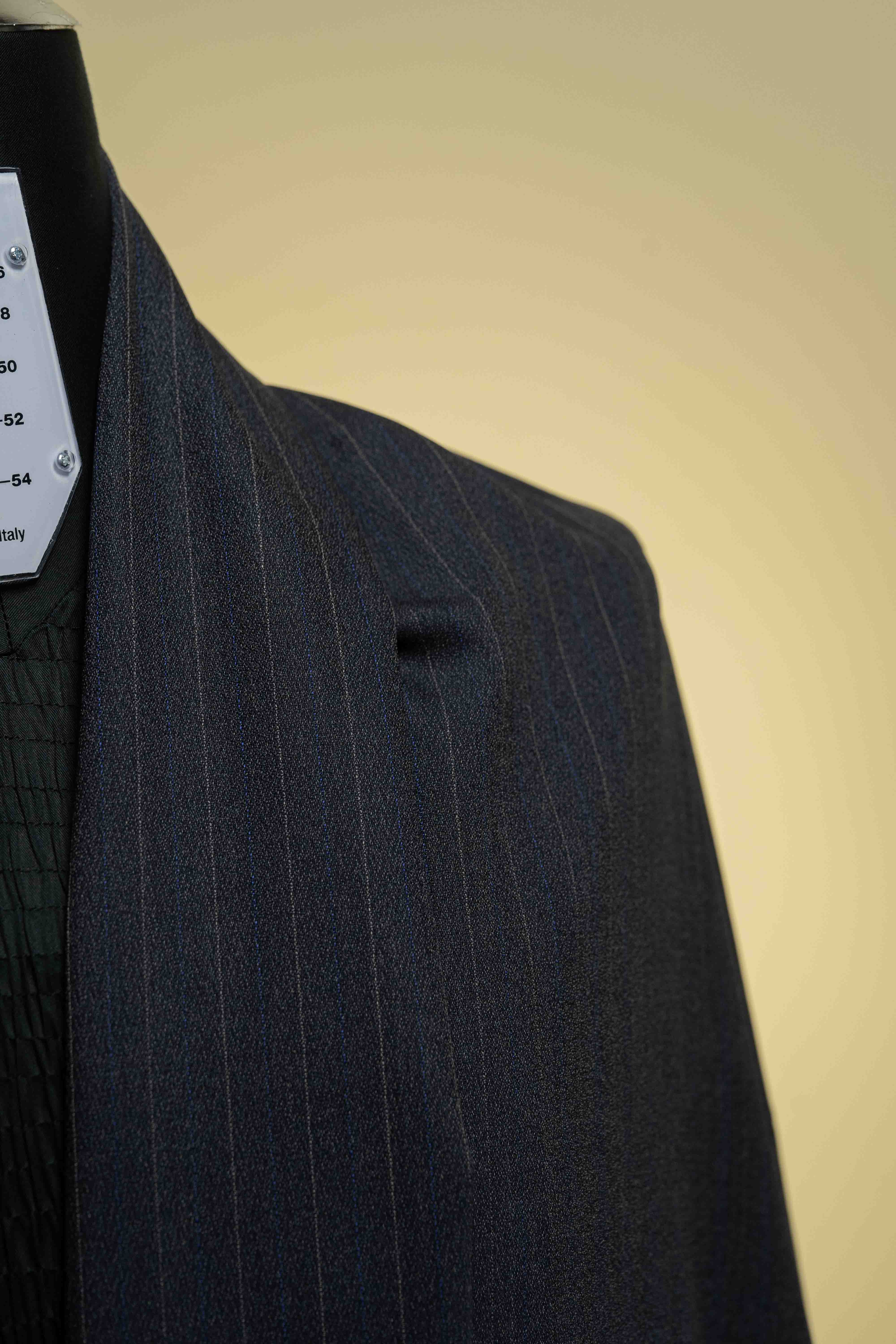 Scabal Navy Stripe Anti-Wrinkle Wool Suit Fabric