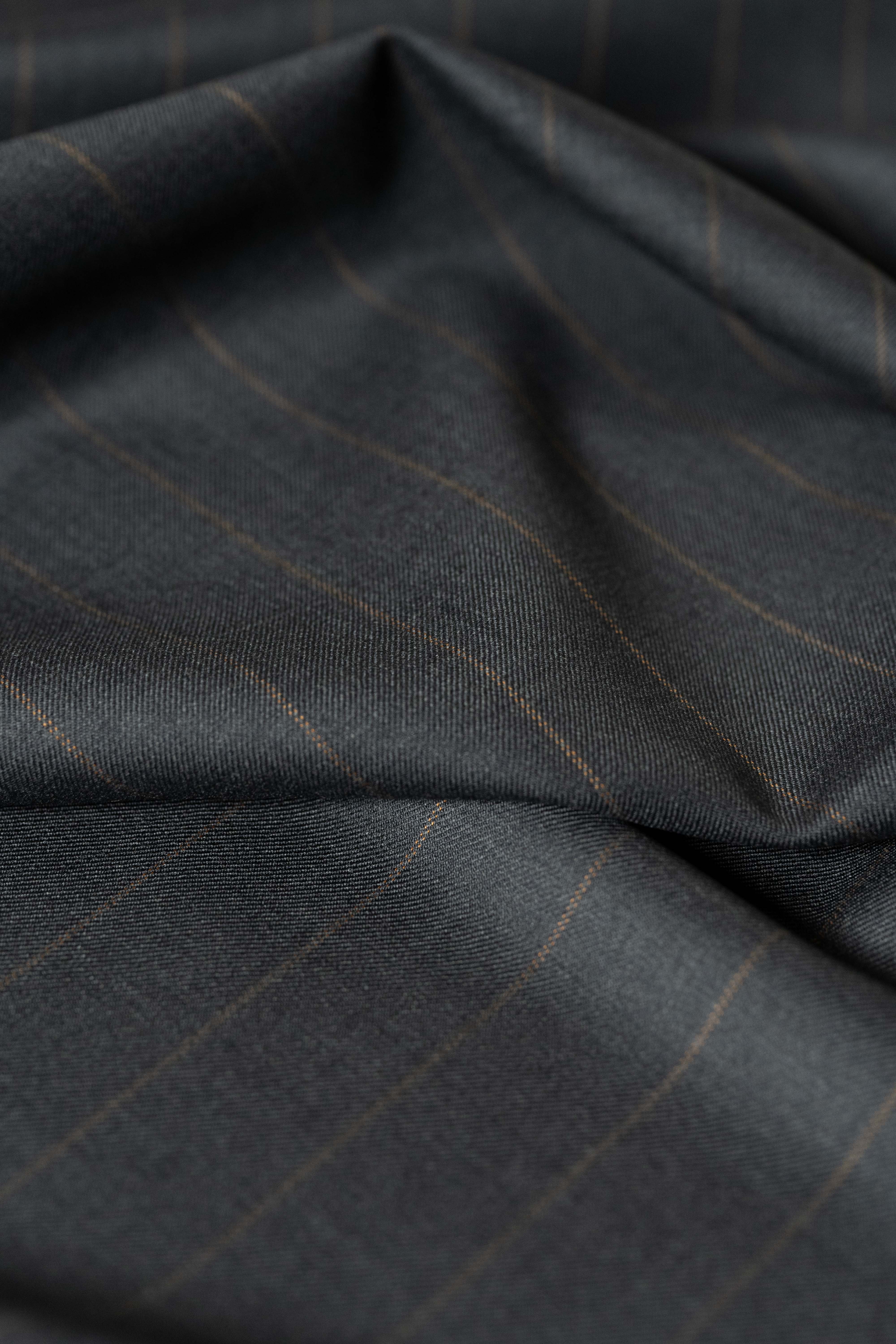 Barrington MidGrey Stripe Super 140's Suit Fabric (16043x)-3.5m - Yoo's Club