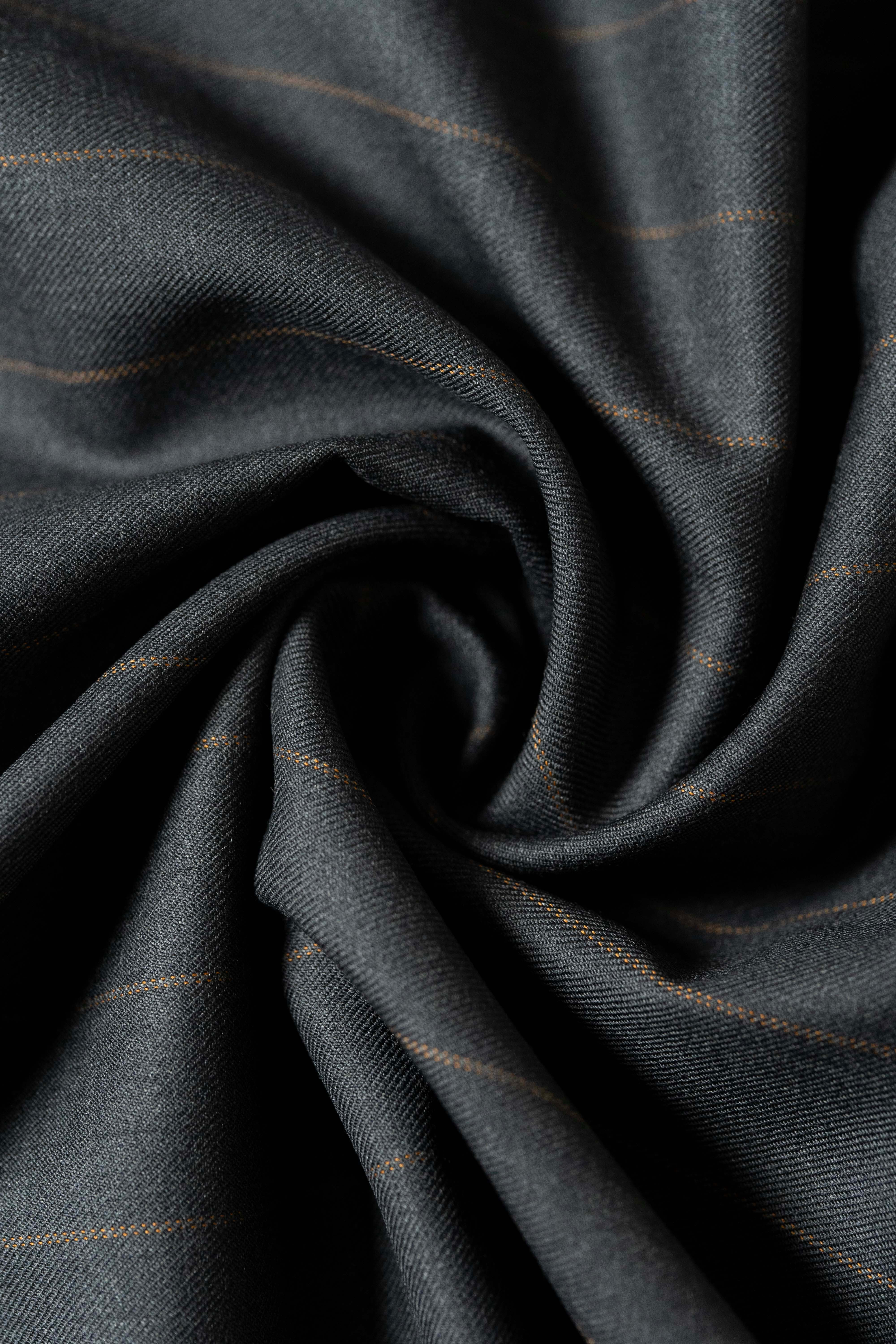 Barrington MidGrey Stripe Super 140's Suit Fabric (16043x)-3.5m - Yoo's Club