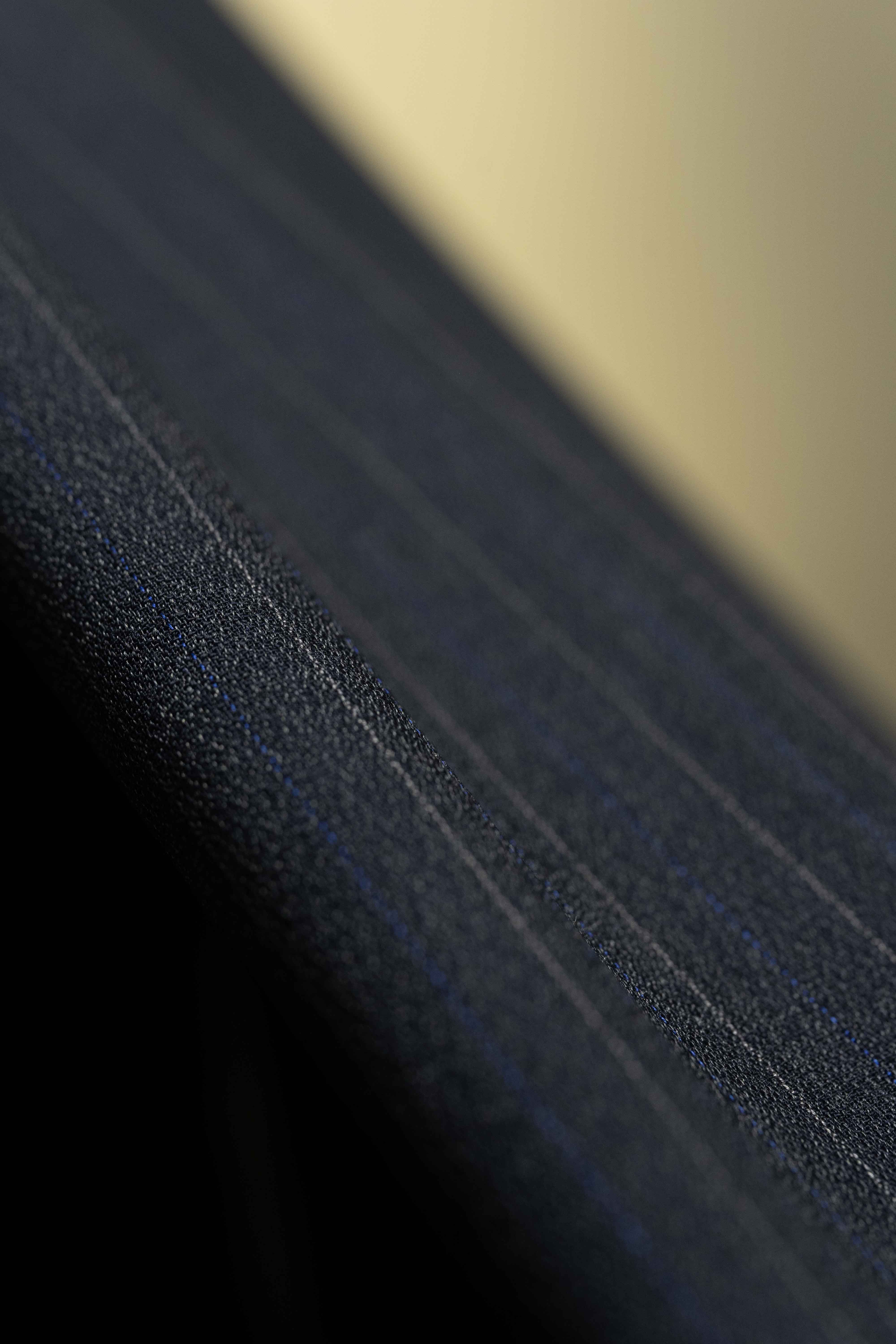Scabal Navy Stripe Anti-Wrinkle Wool Suit Fabric