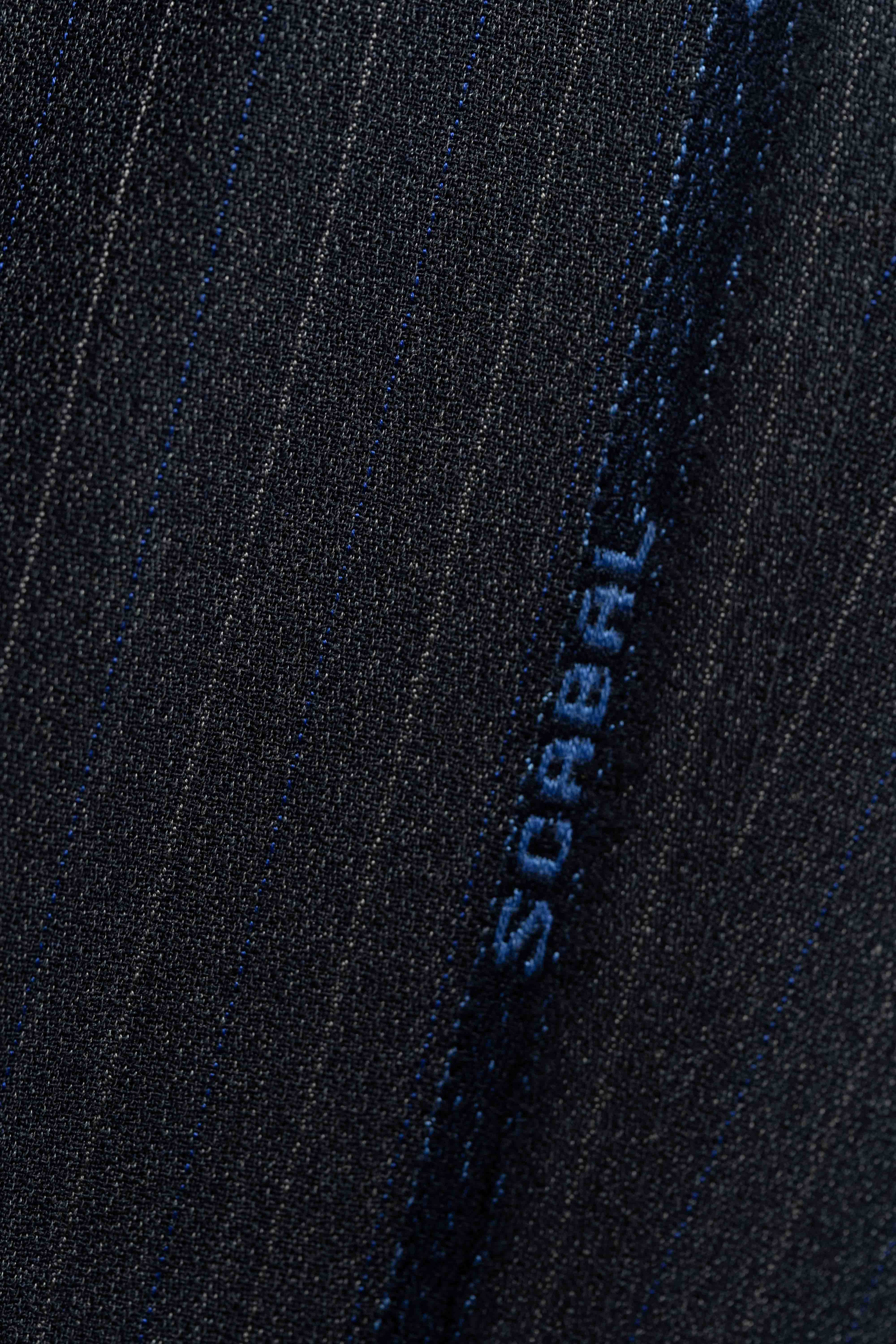 Scabal Navy Stripe Anti-Wrinkle Wool Suit Fabric