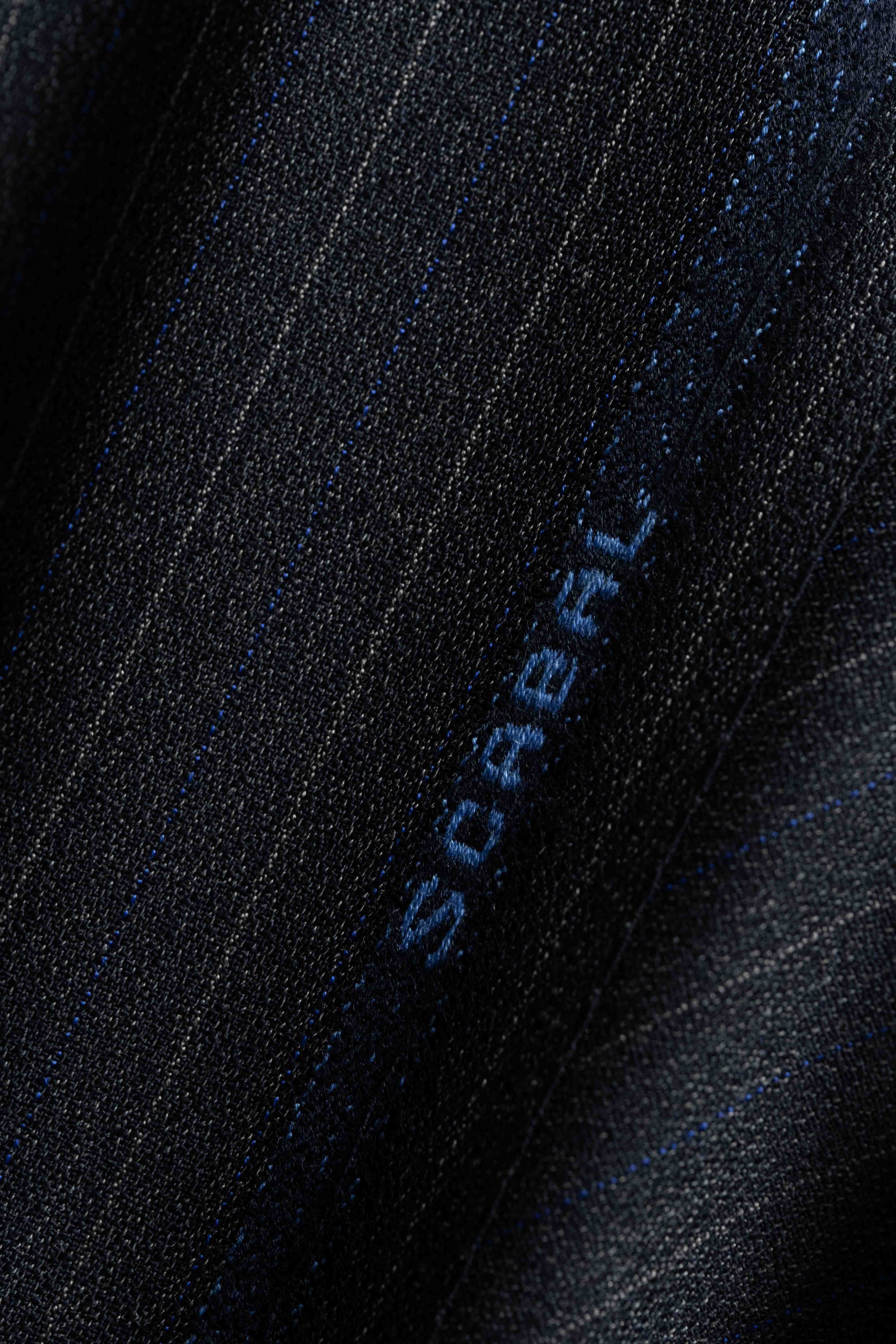 Scabal Navy Stripe Anti-Wrinkle Wool Suit Fabric