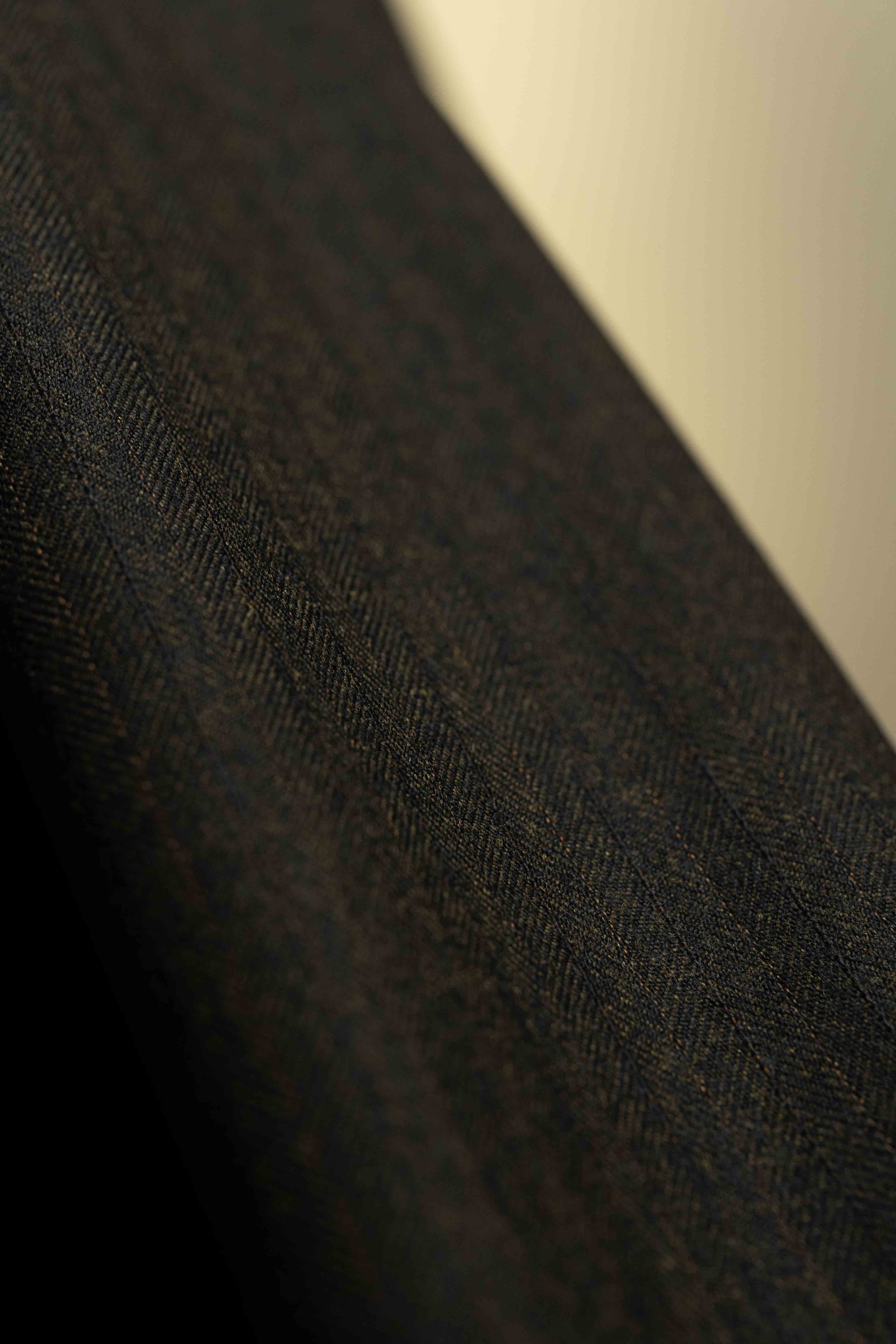 Dark Brown Herringbone Super 90's & Vicuna Suit Fabric