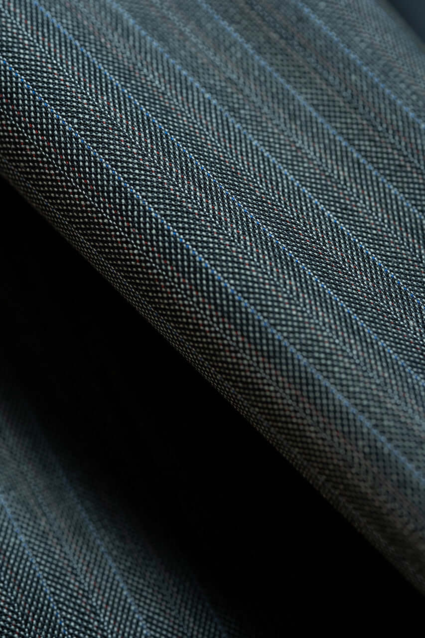 Super 100's Mid Grey Stripe Suit Jacket Fabric from Dormeuil (V20097) -1.8m - Yoo's Club