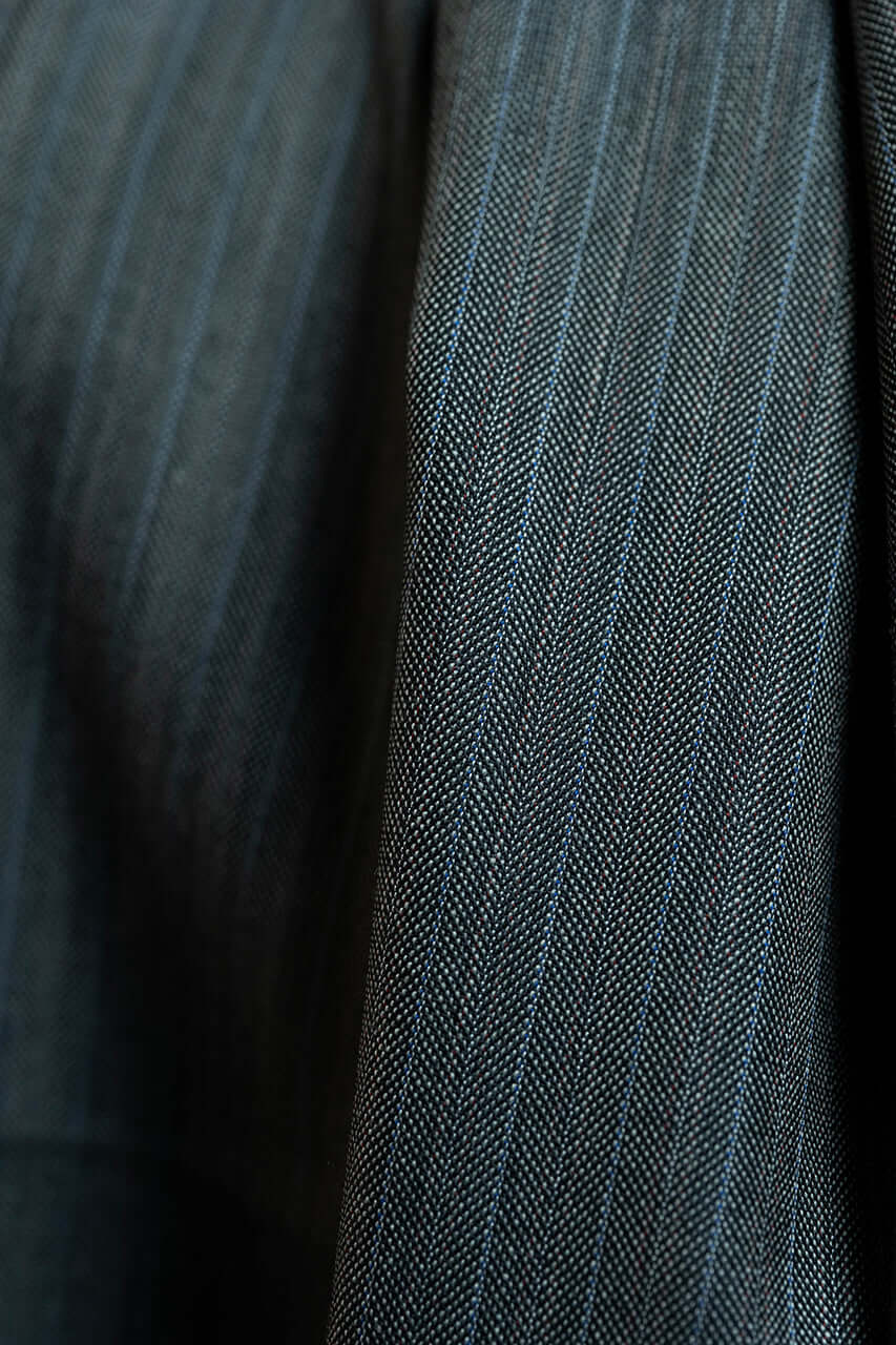 Super 100's Mid Grey Stripe Suit Jacket Fabric from Dormeuil (V20097) -1.8m - Yoo's Club