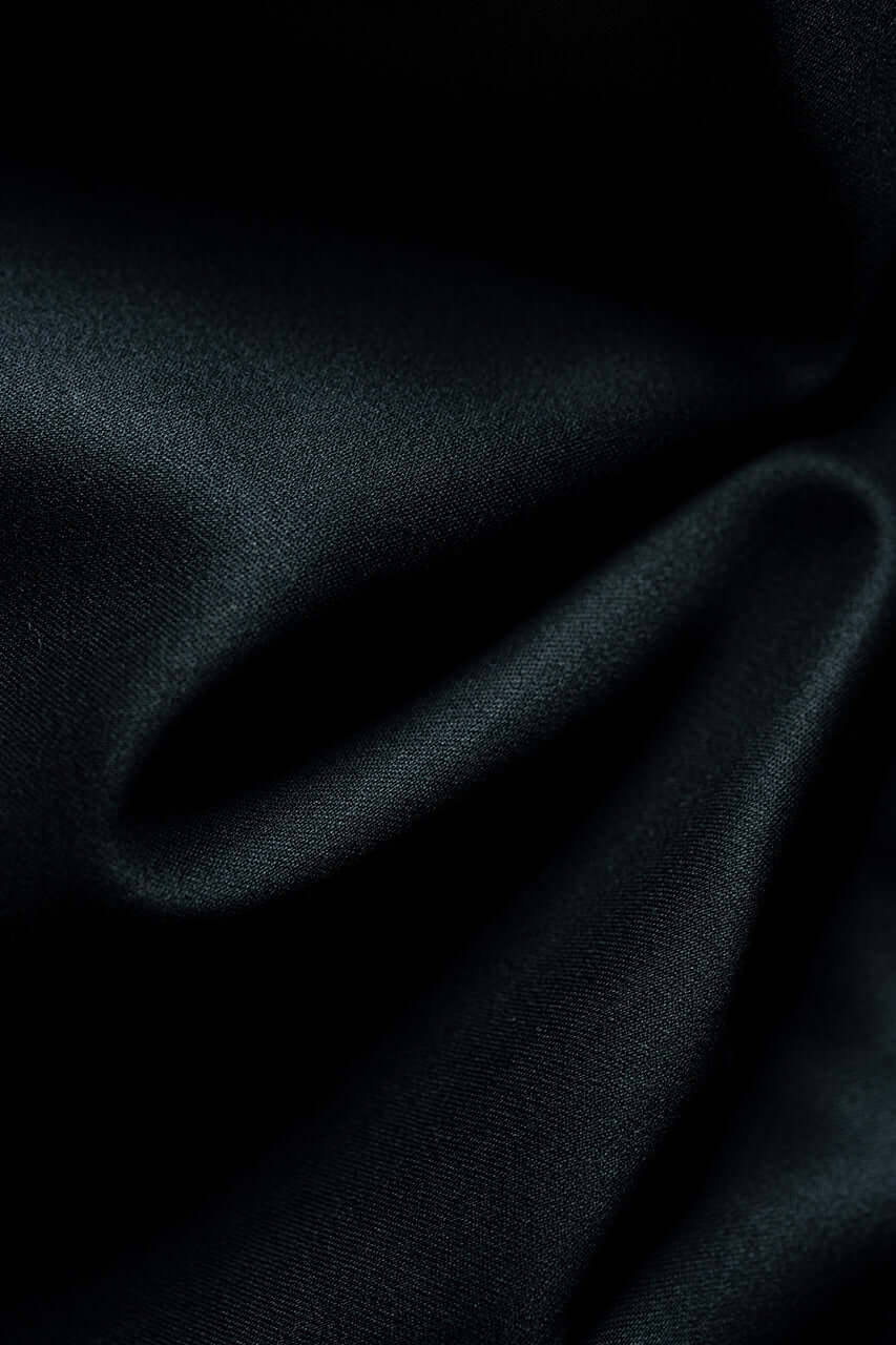 Black Plain Superfine Trevira/Wool Suit Fabric From Switzerland (V23340) -3m - Yoo's Club