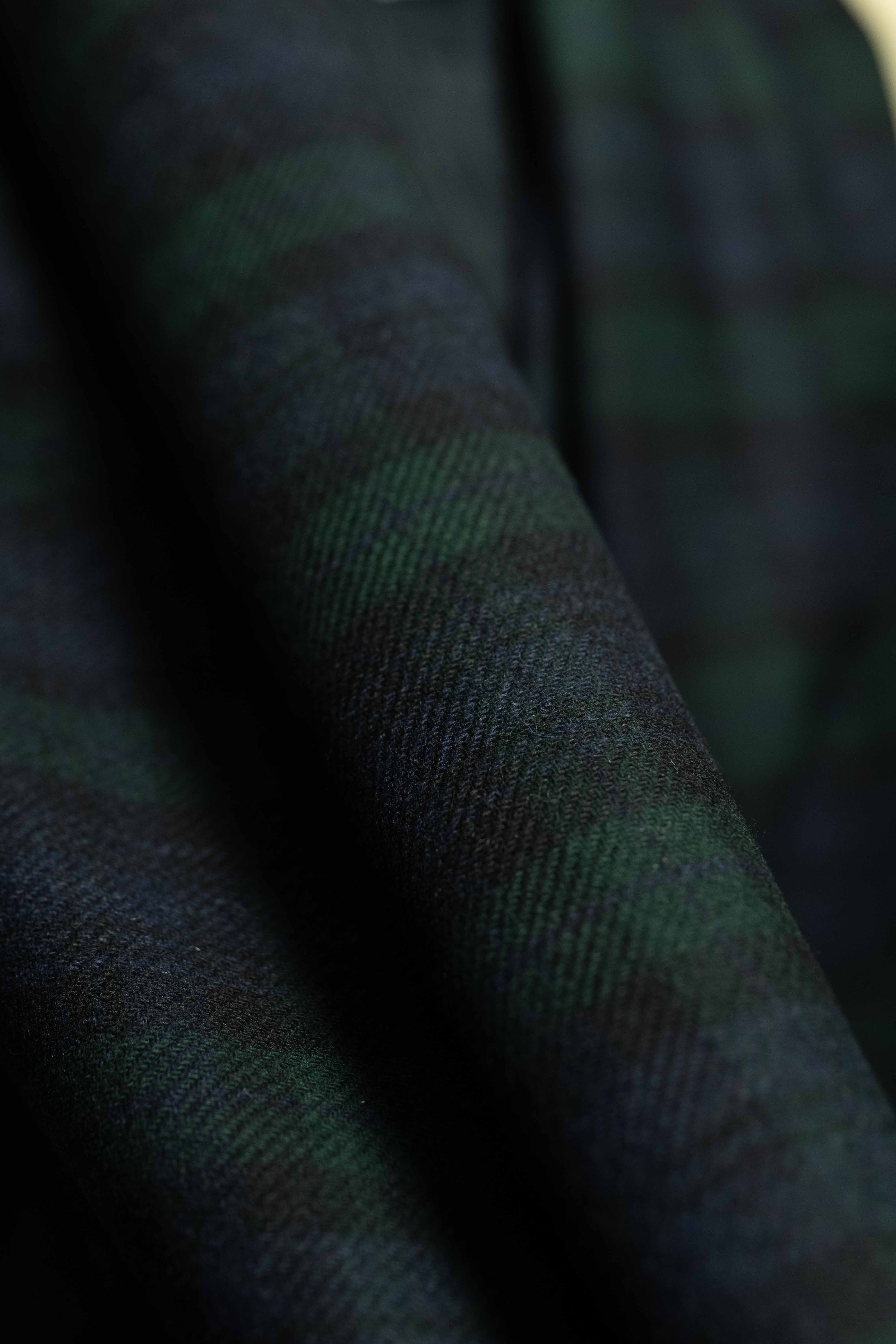 Green Fancy Check Wool Vintage Suit Fabric