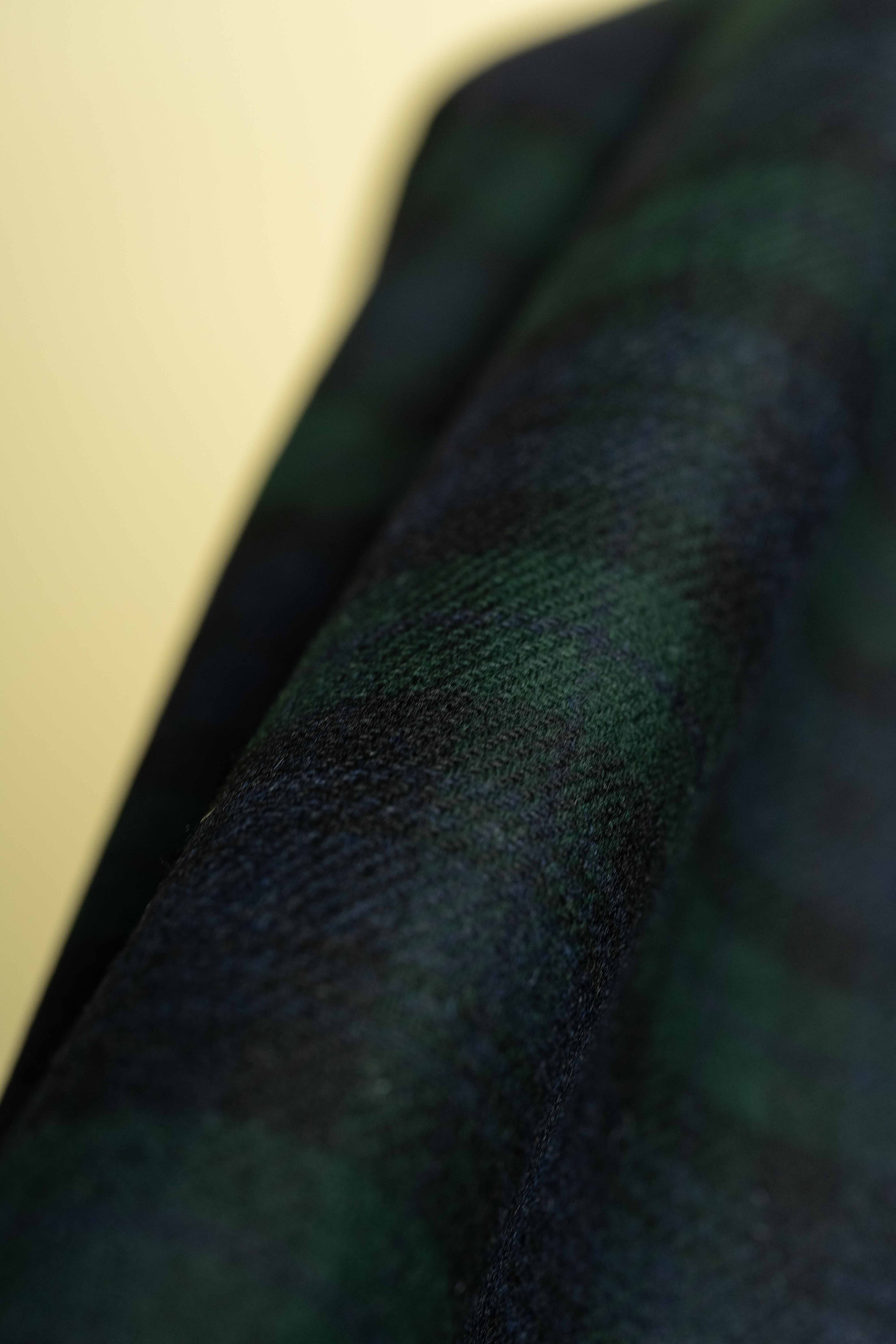 Green Fancy Check Wool Vintage Suit Fabric