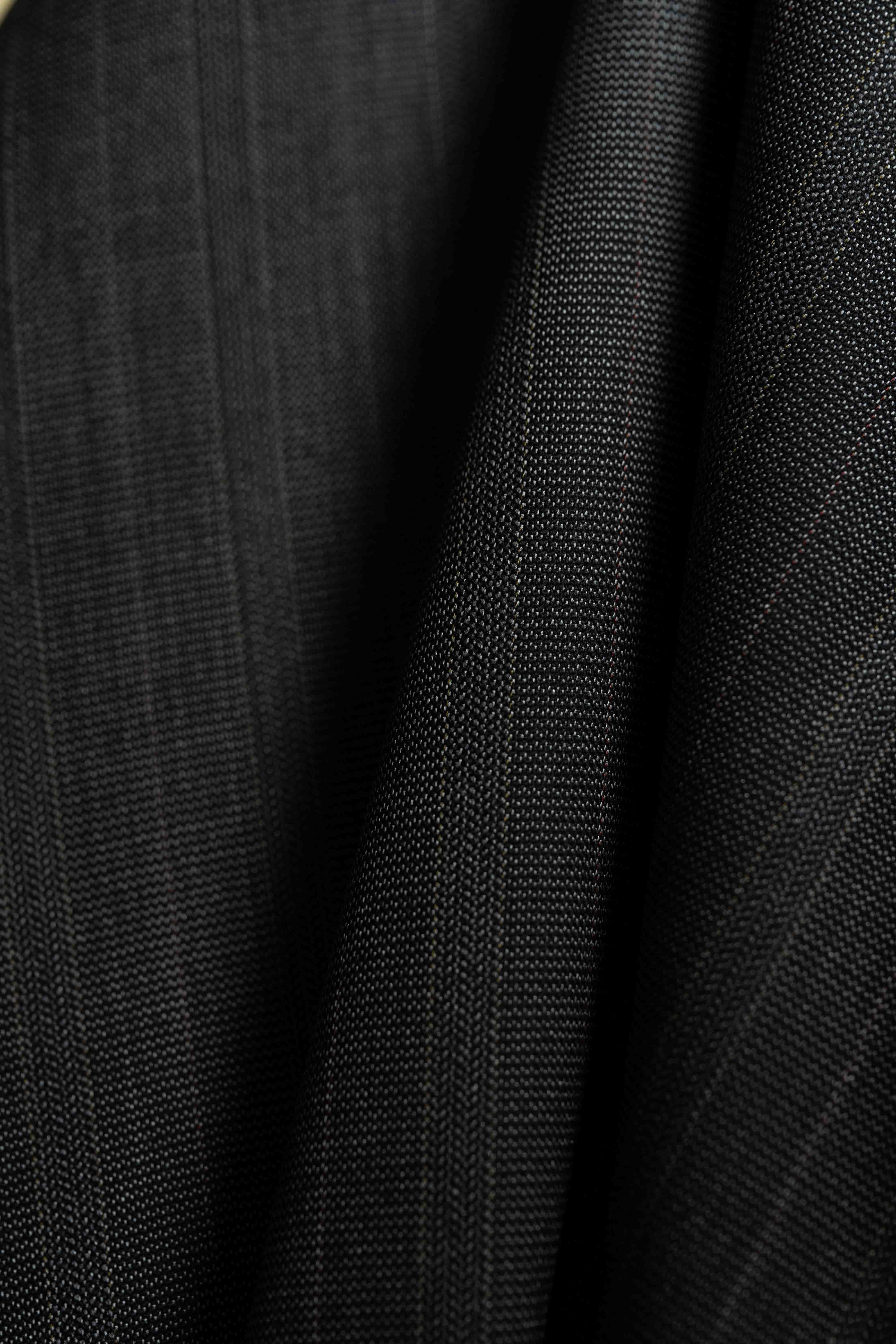 Tessilstrona Charcoal Red Stripe Wool & Silk Suit Fabric