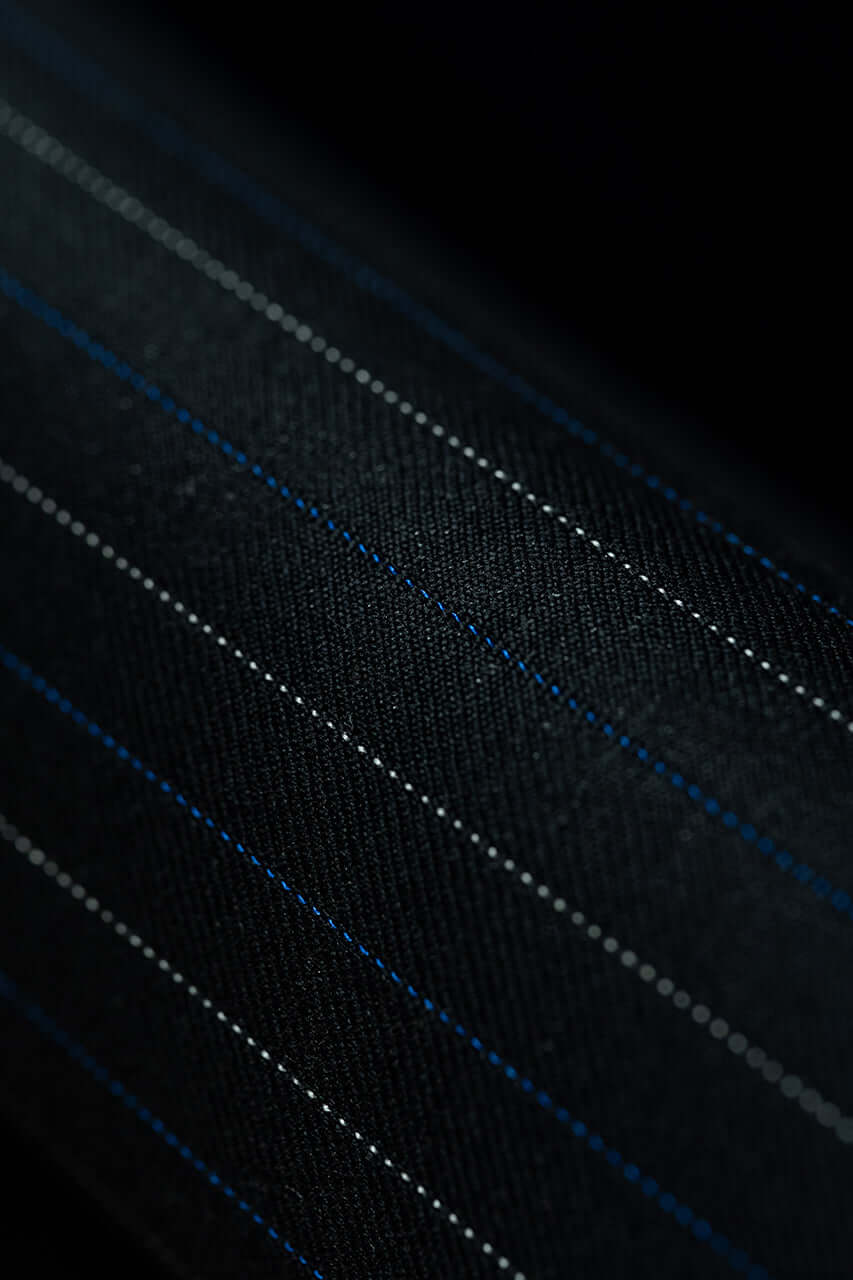 Marzoni Charcoal Stripe Wool Suit Fabric (V23329) -3m - Yoo's Club
