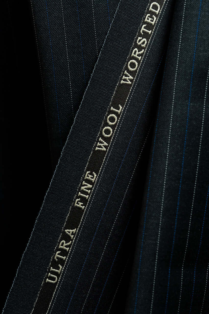 Marzoni Charcoal Stripe Wool Suit Fabric (V23329) -3m - Yoo's Club