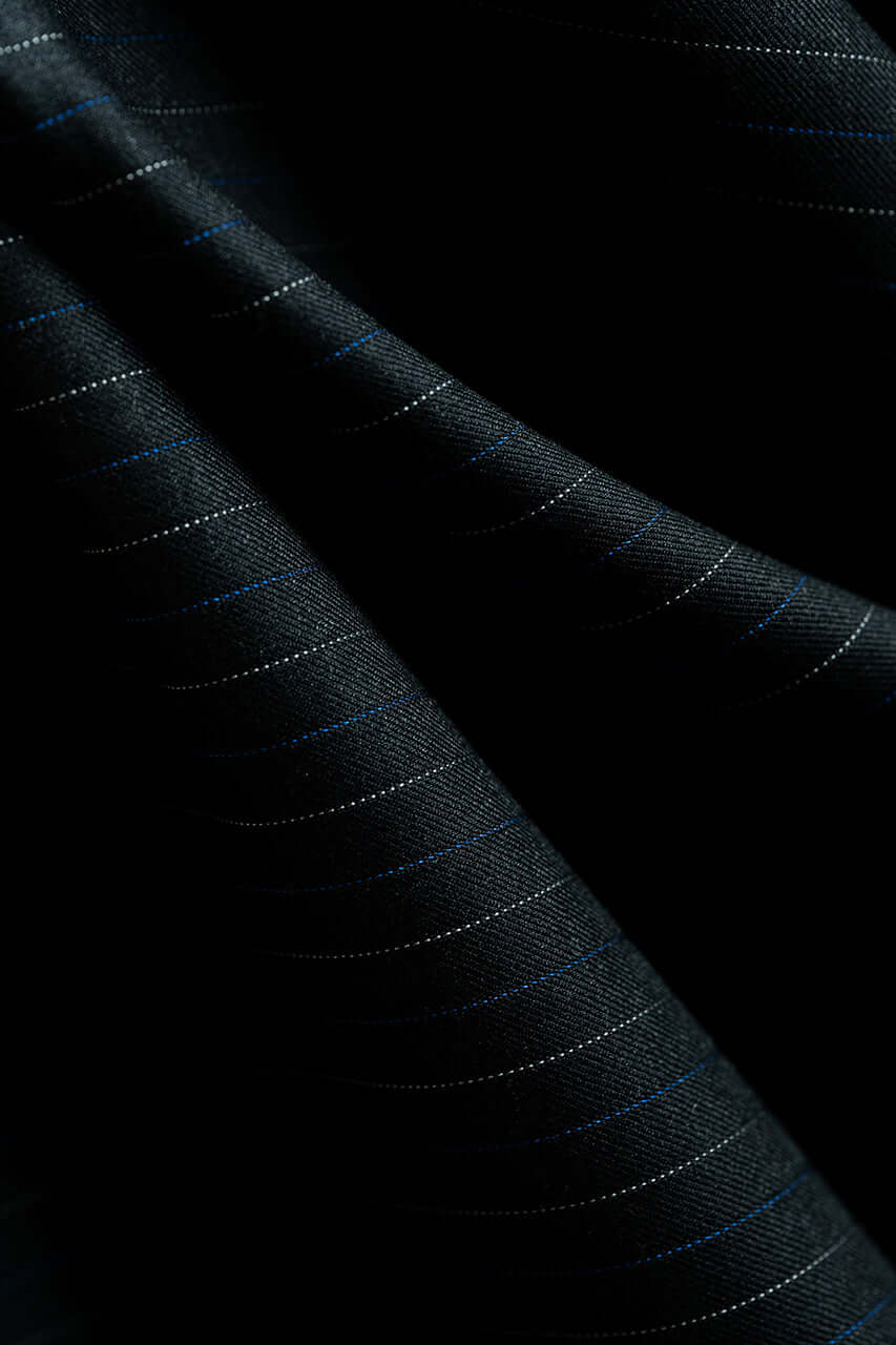 Marzoni Charcoal Stripe Wool Suit Fabric (V23329) -3m - Yoo's Club