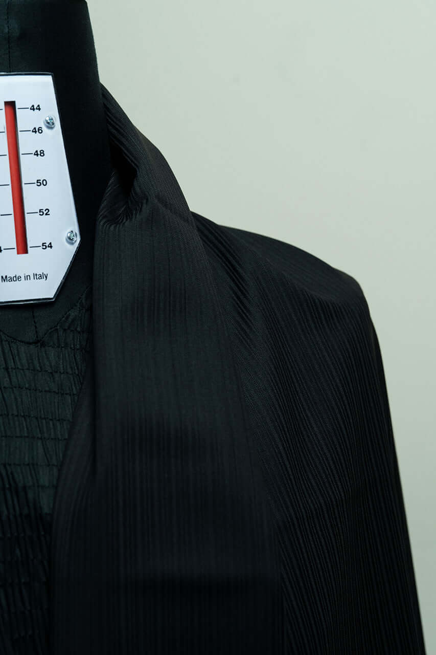 Marzoni Black Herringbone Wool Suit Fabric (V23664) -3m - Yoo's Club