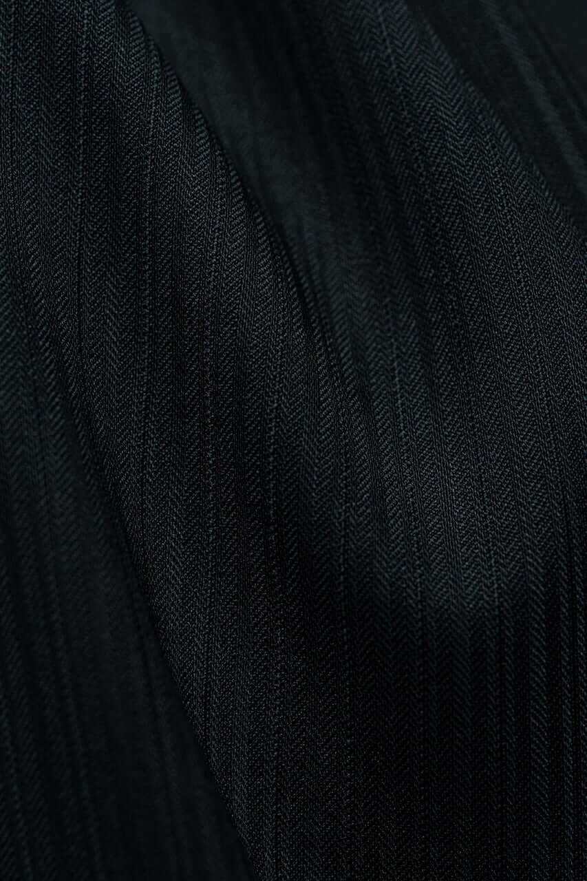 Marzoni Black Herringbone Wool Suit Fabric (V23664) -3m - Yoo's Club