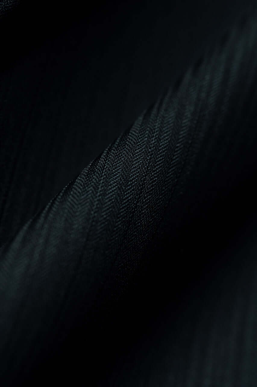 Marzoni Black Herringbone Wool Suit Fabric (V23664) -3m - Yoo's Club