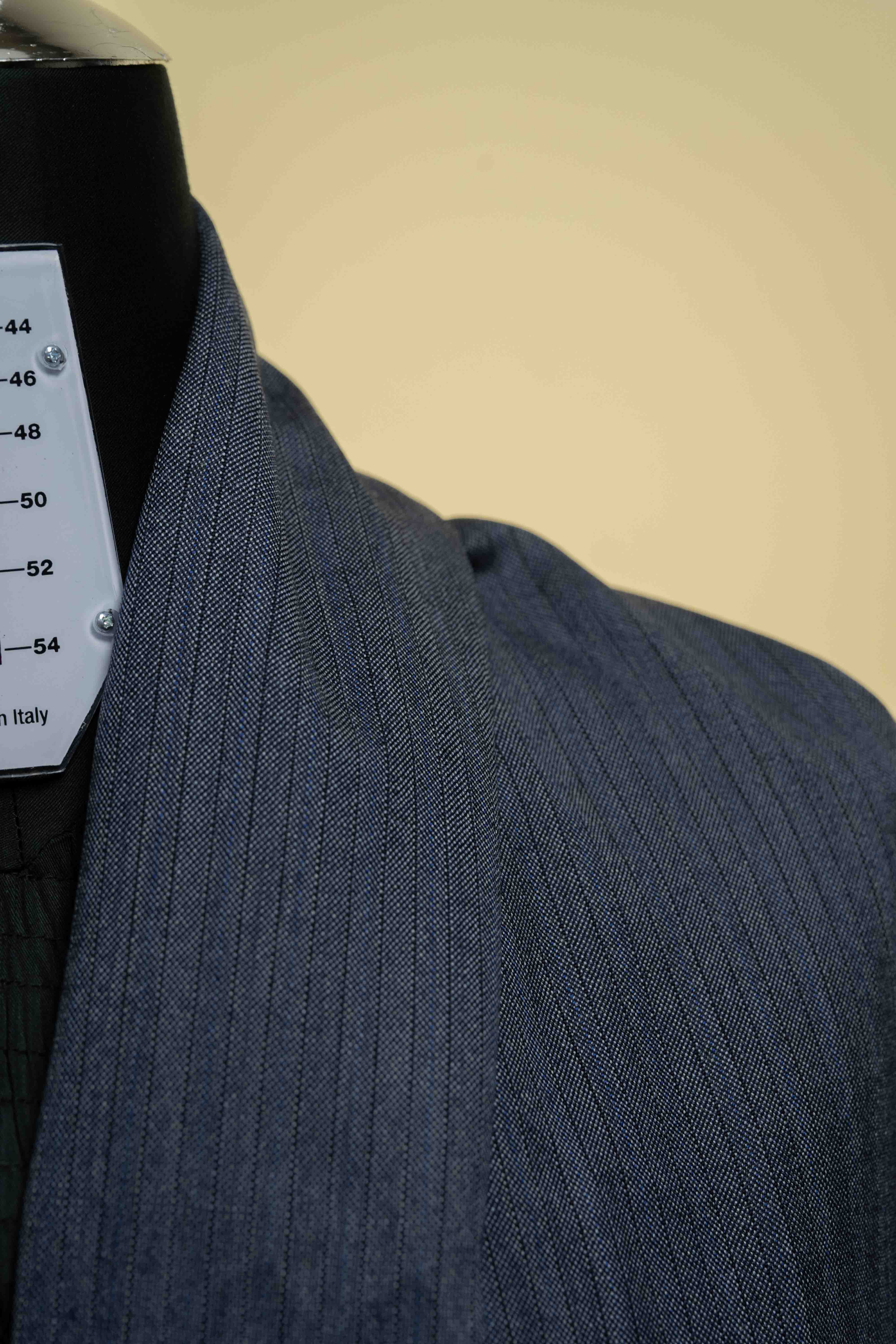 Wain Shiell Blue Stripe Super Dry Wool Suit Fabric (V23637) -3.1m