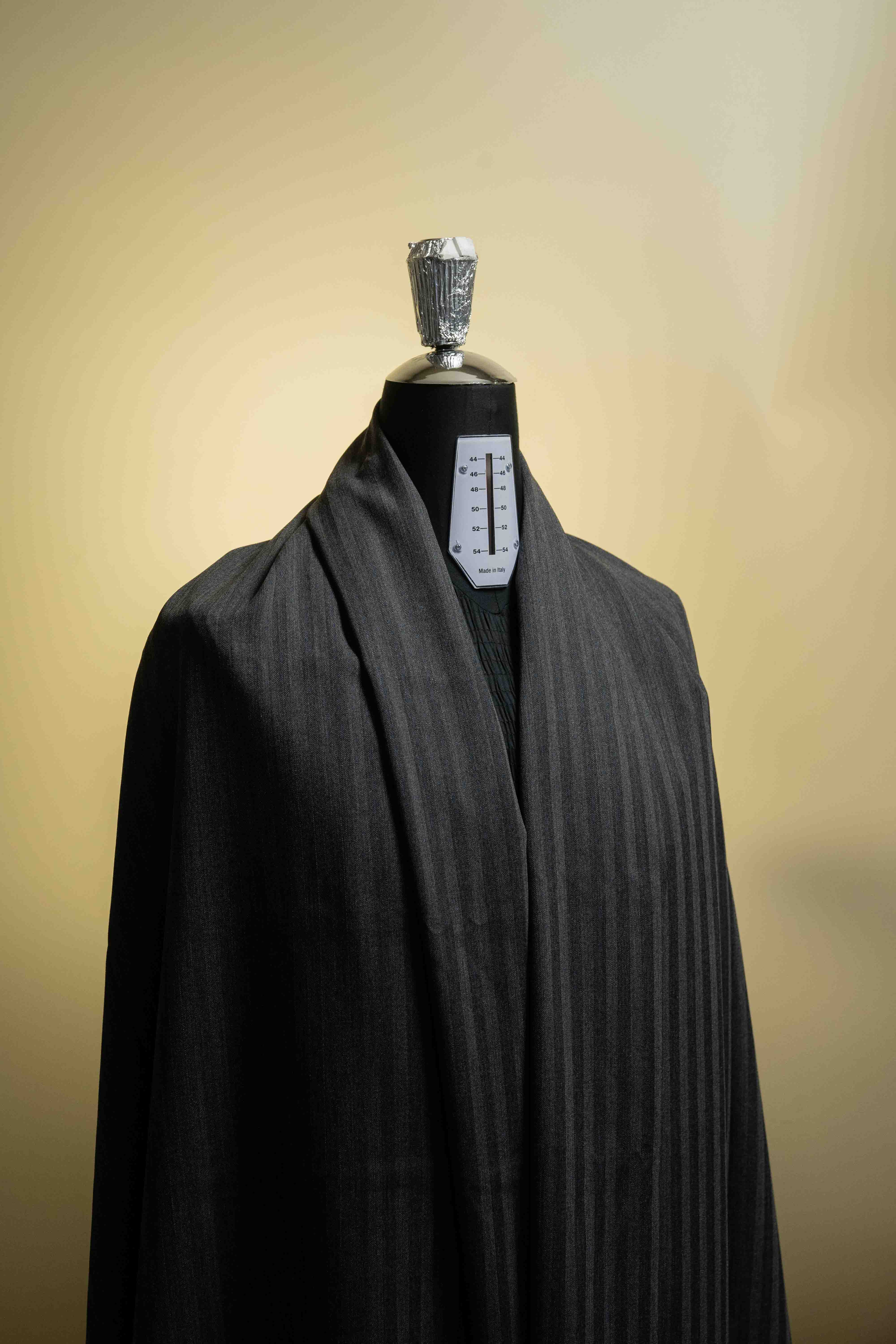 Charcoal Blue Herringbone Cashmere and Mink Suit Fabric