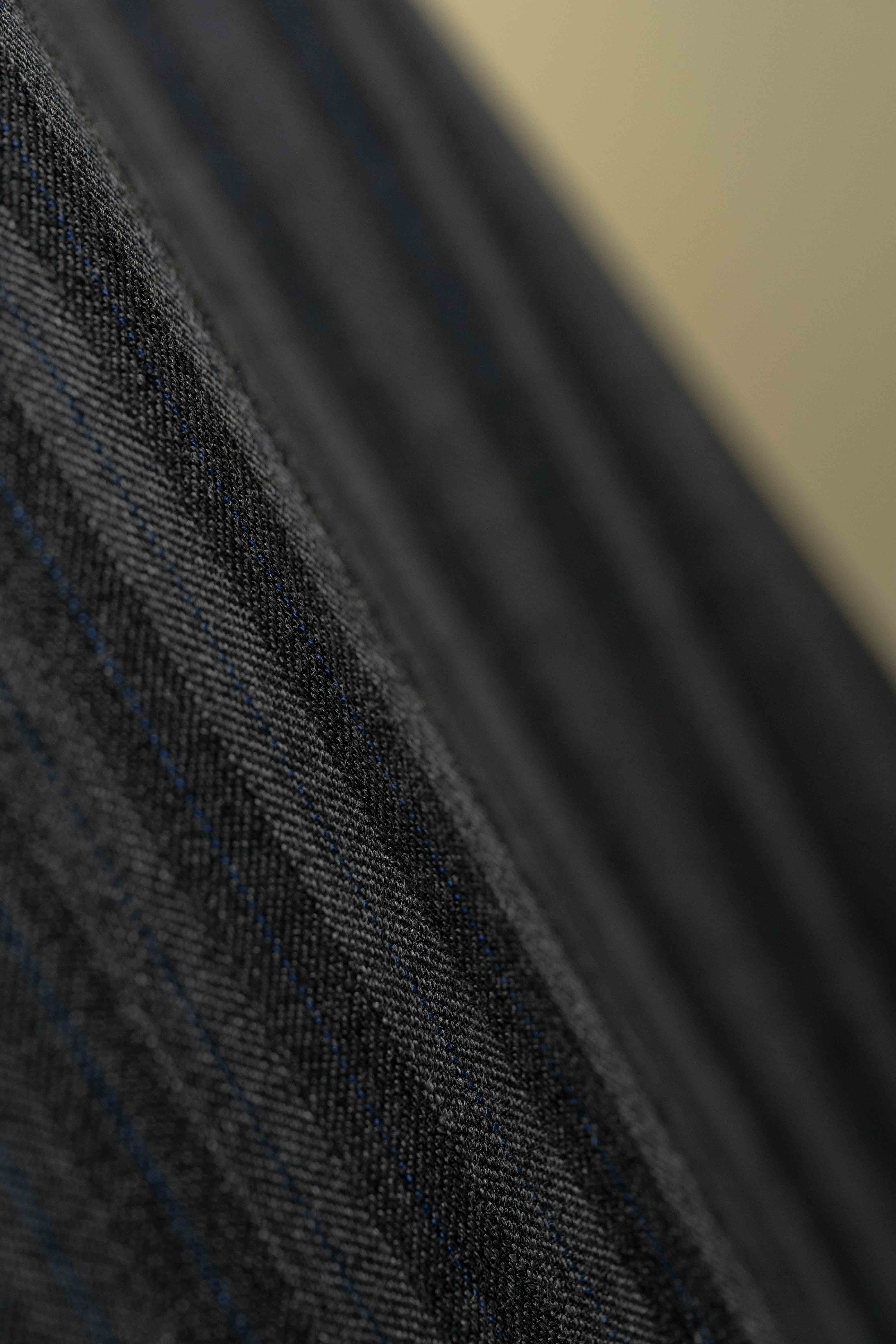 Charcoal Blue Herringbone Cashmere and Mink Suit Fabric (V23636) -3m