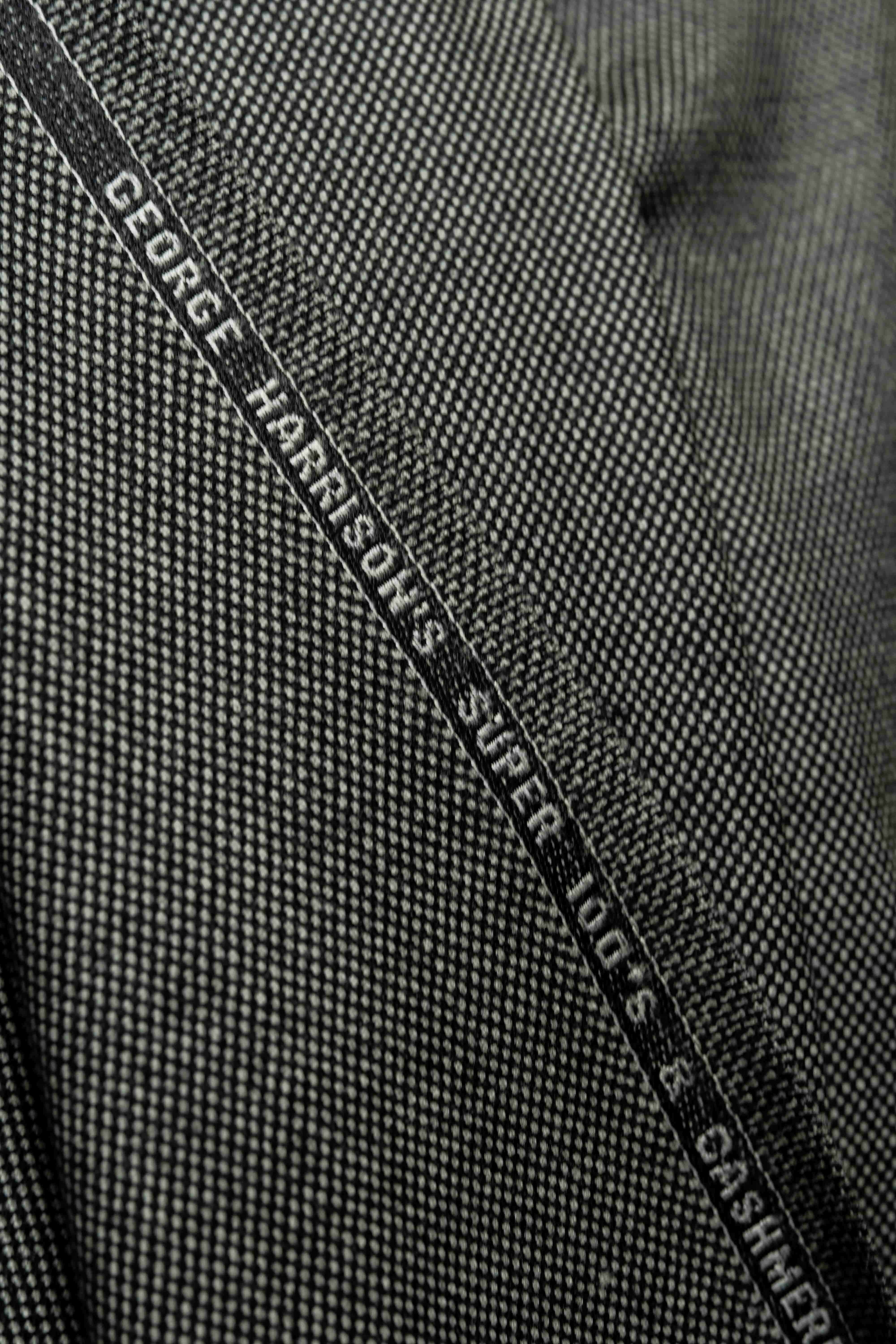 Harrison Black & White Spots Wool Cashmere Suit Fabric