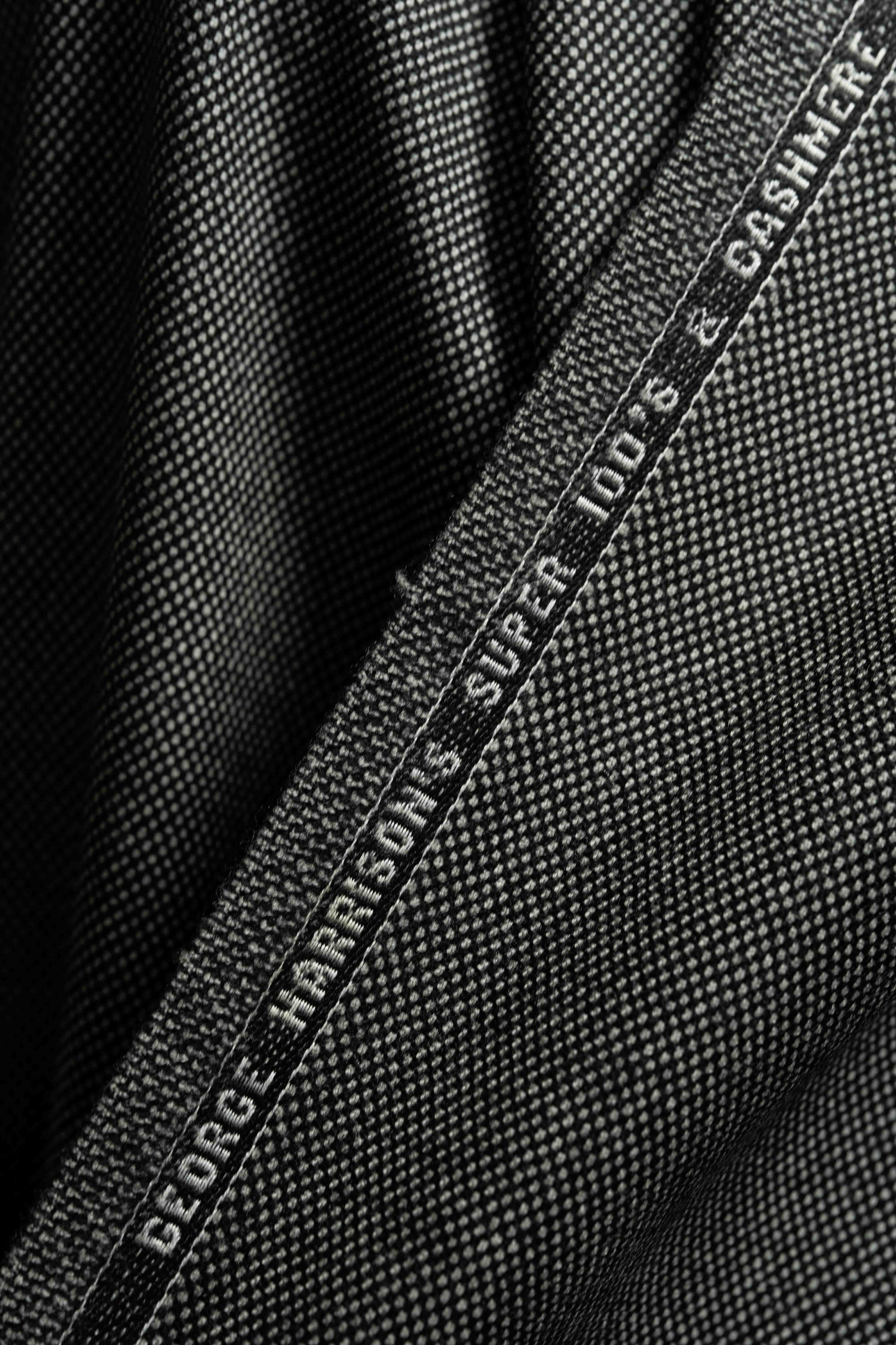 Harrison Black & White Spots Wool Cashmere Suit Fabric (V23633) -2.9m