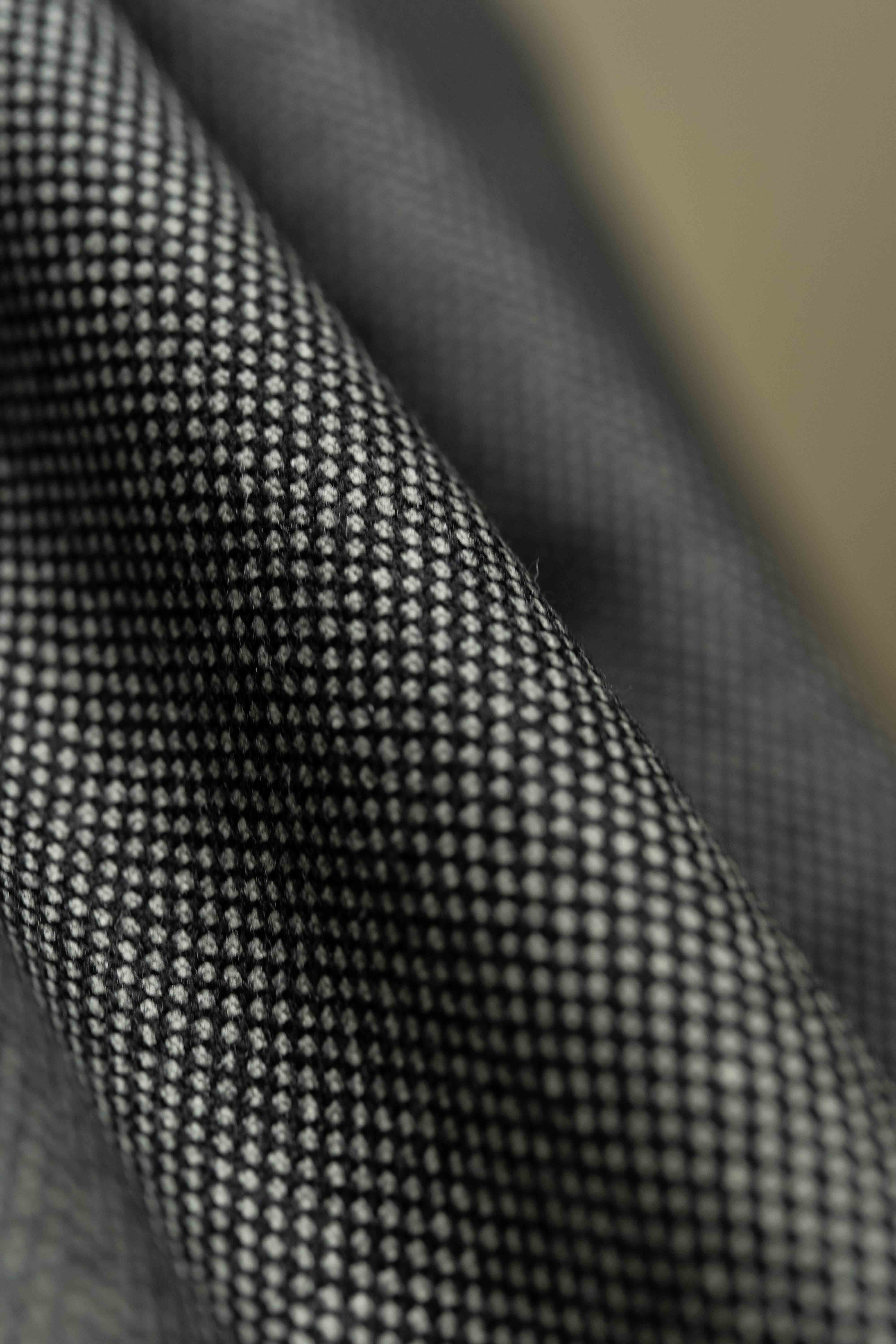 Harrison Black & White Spots Wool Cashmere Suit Fabric