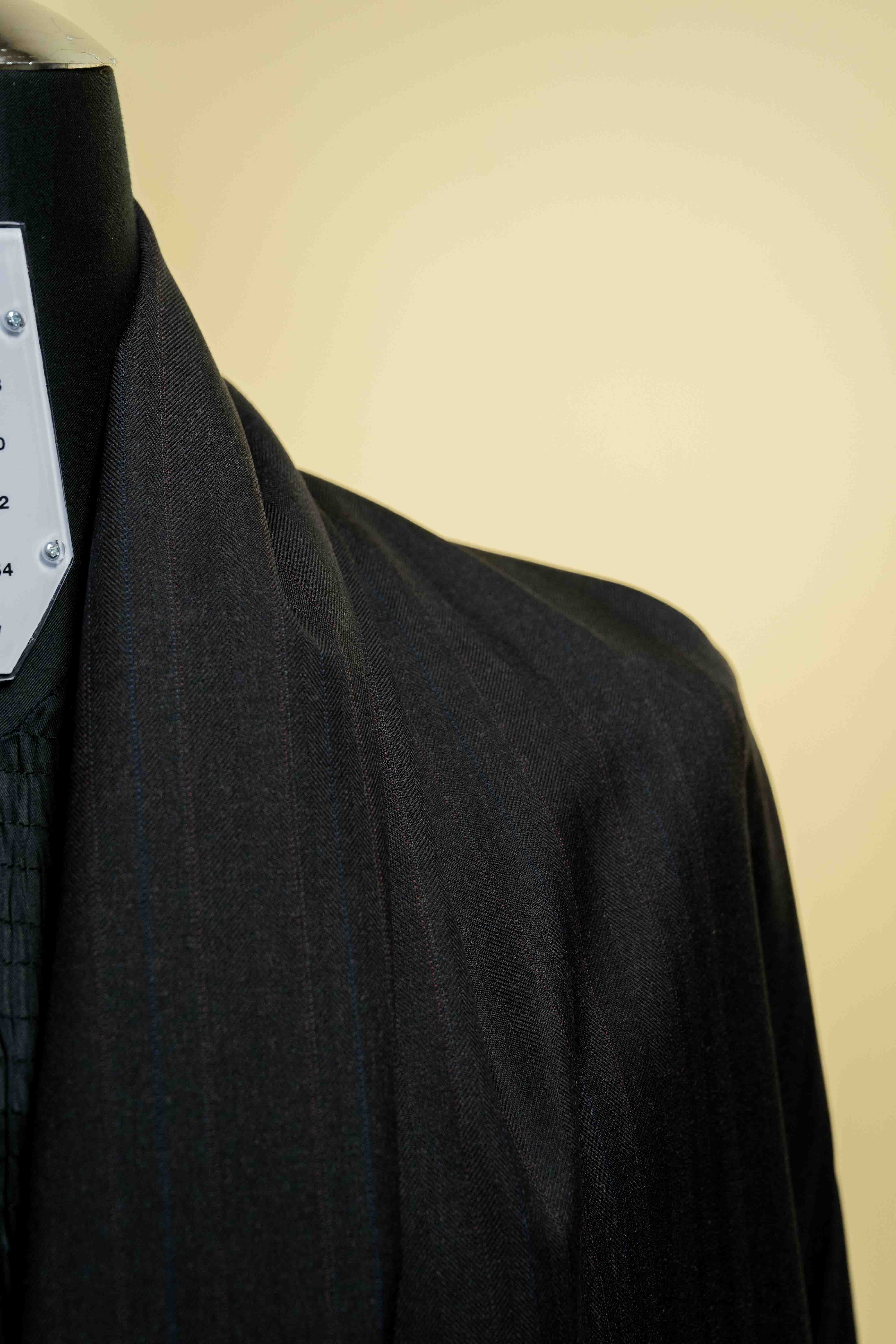 Black Red Herringbone Vicuna Cashmere Wool Suit Fabric