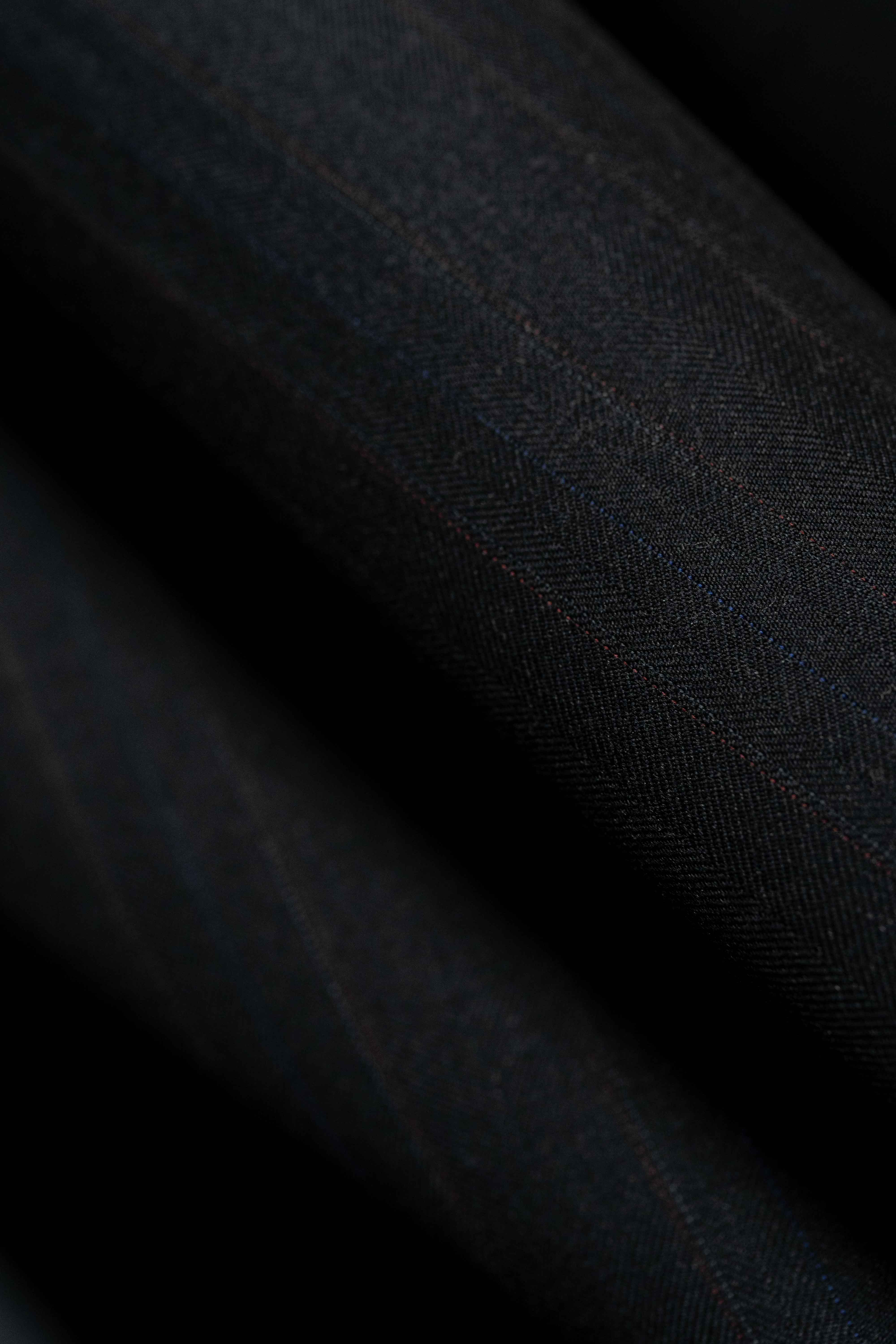 Black Red Herringbone Vicuna Cashmere Wool Suit Fabric