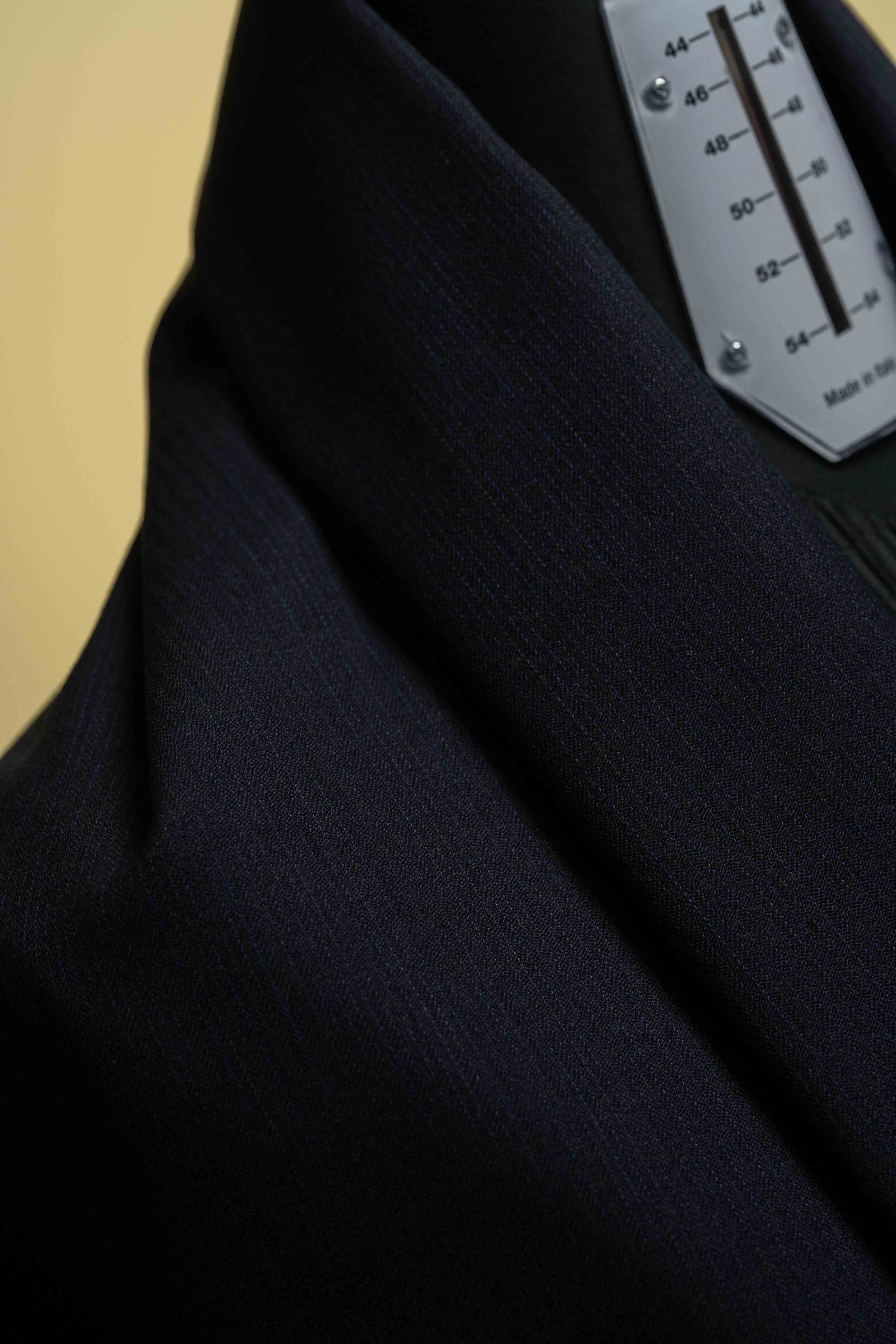 Dark Navy Stripe Vicuna Cashmere Suit Fabric (V23058) -2.6m - Yoo's Club