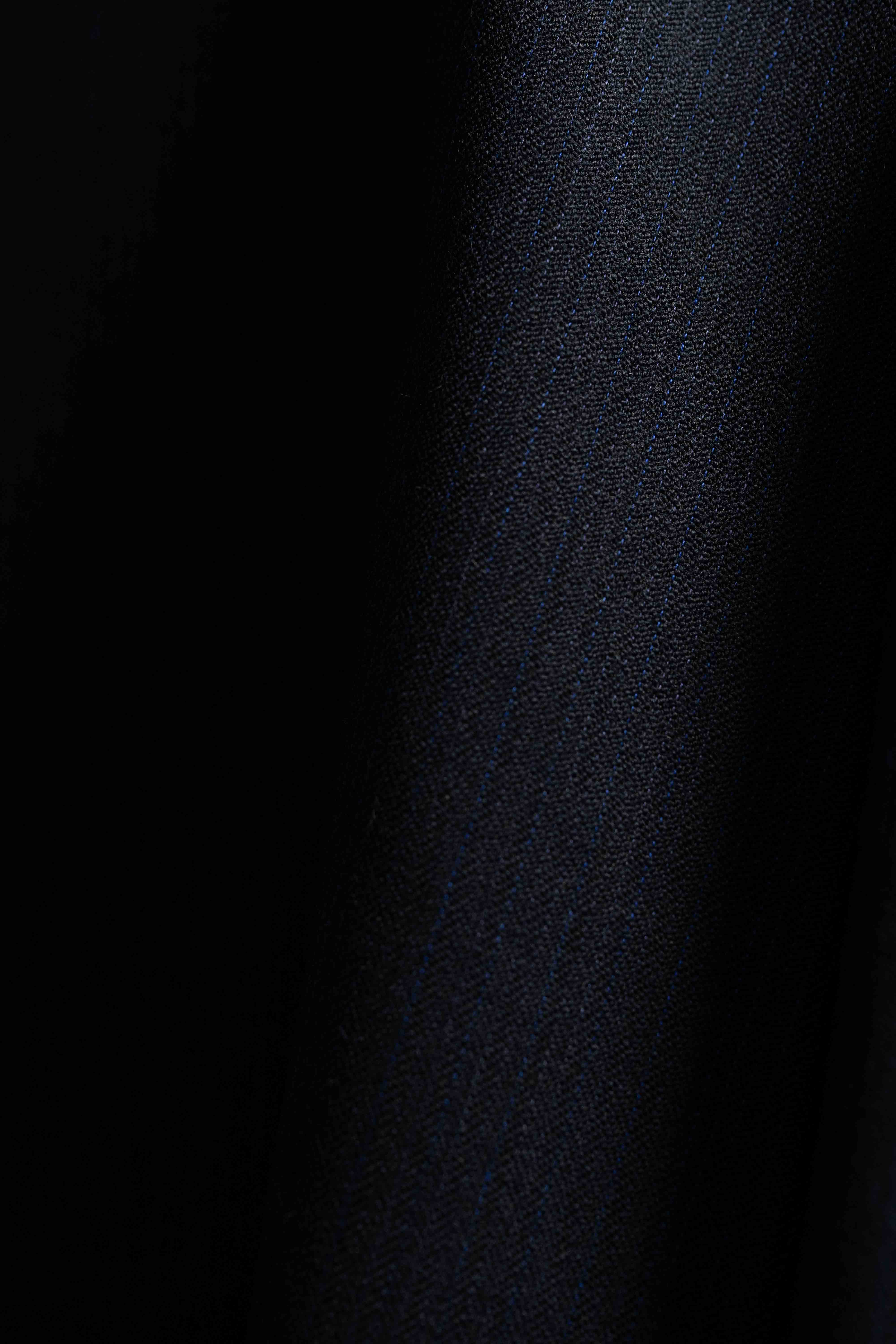 Dark Navy Stripe Vicuna Cashmere Suit Fabric (V23058) -2.6m - Yoo's Club