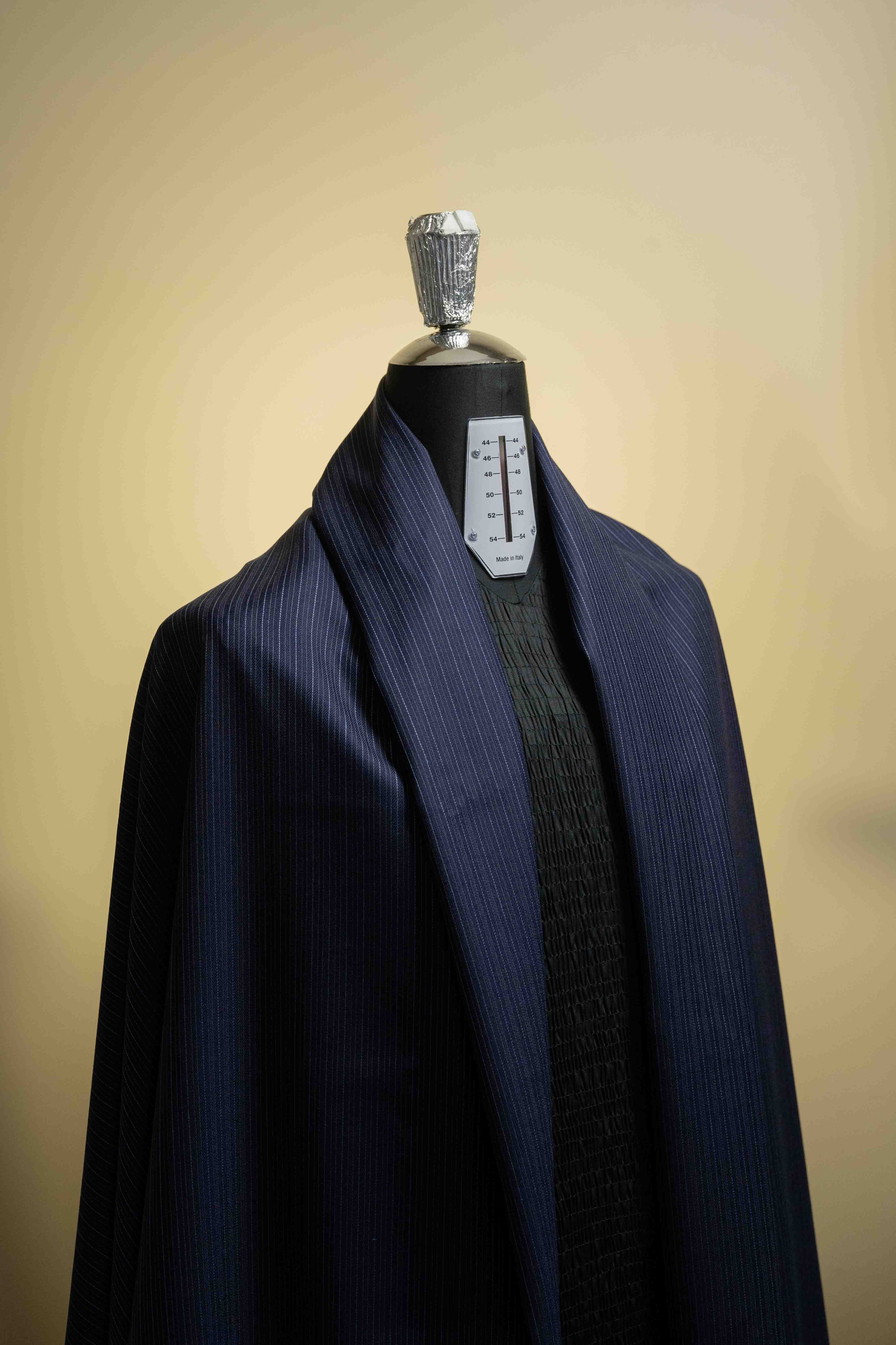 Scabal Blue Stripe Wool Suit Fabric