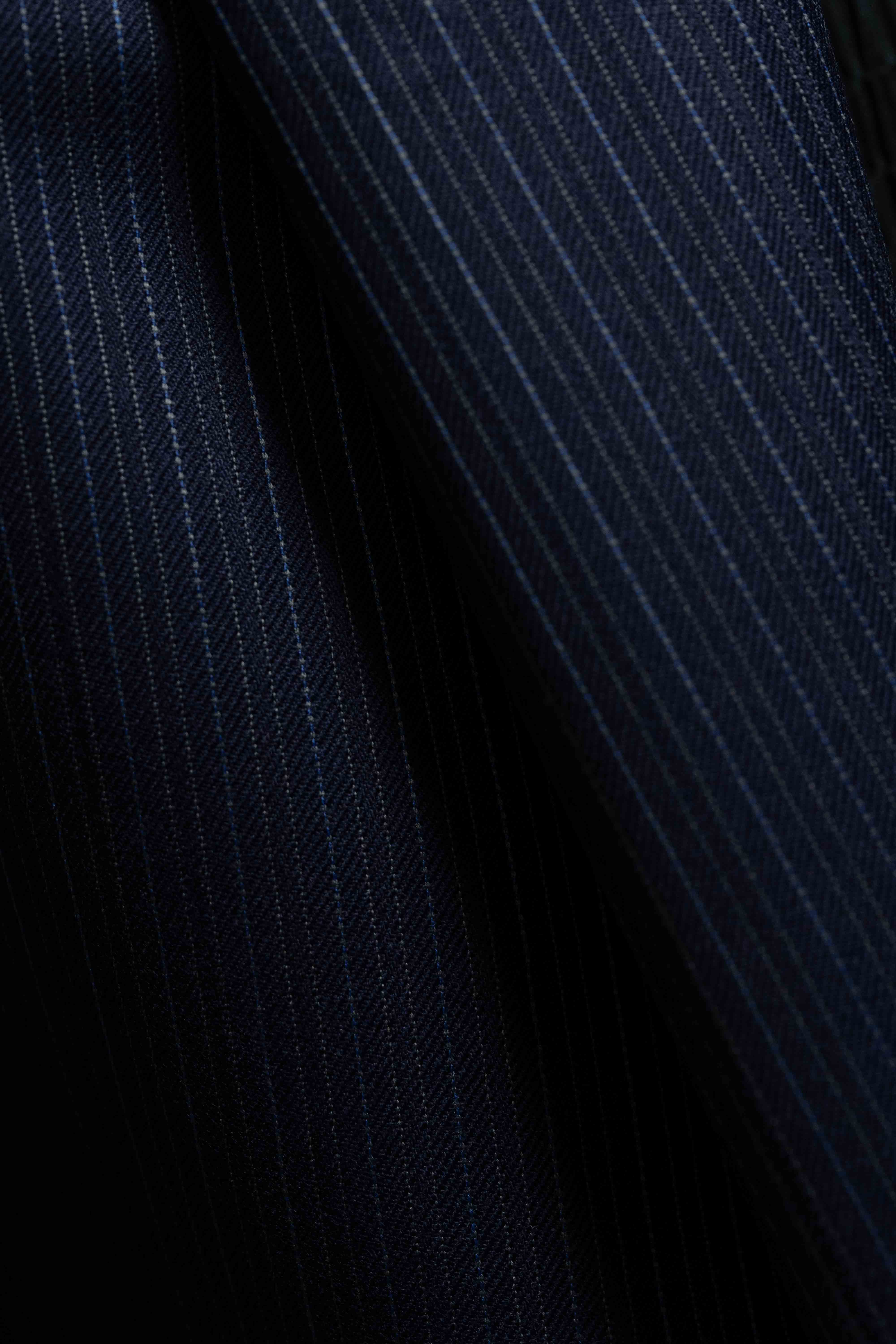 Scabal Blue Stripe Wool Suit Fabric