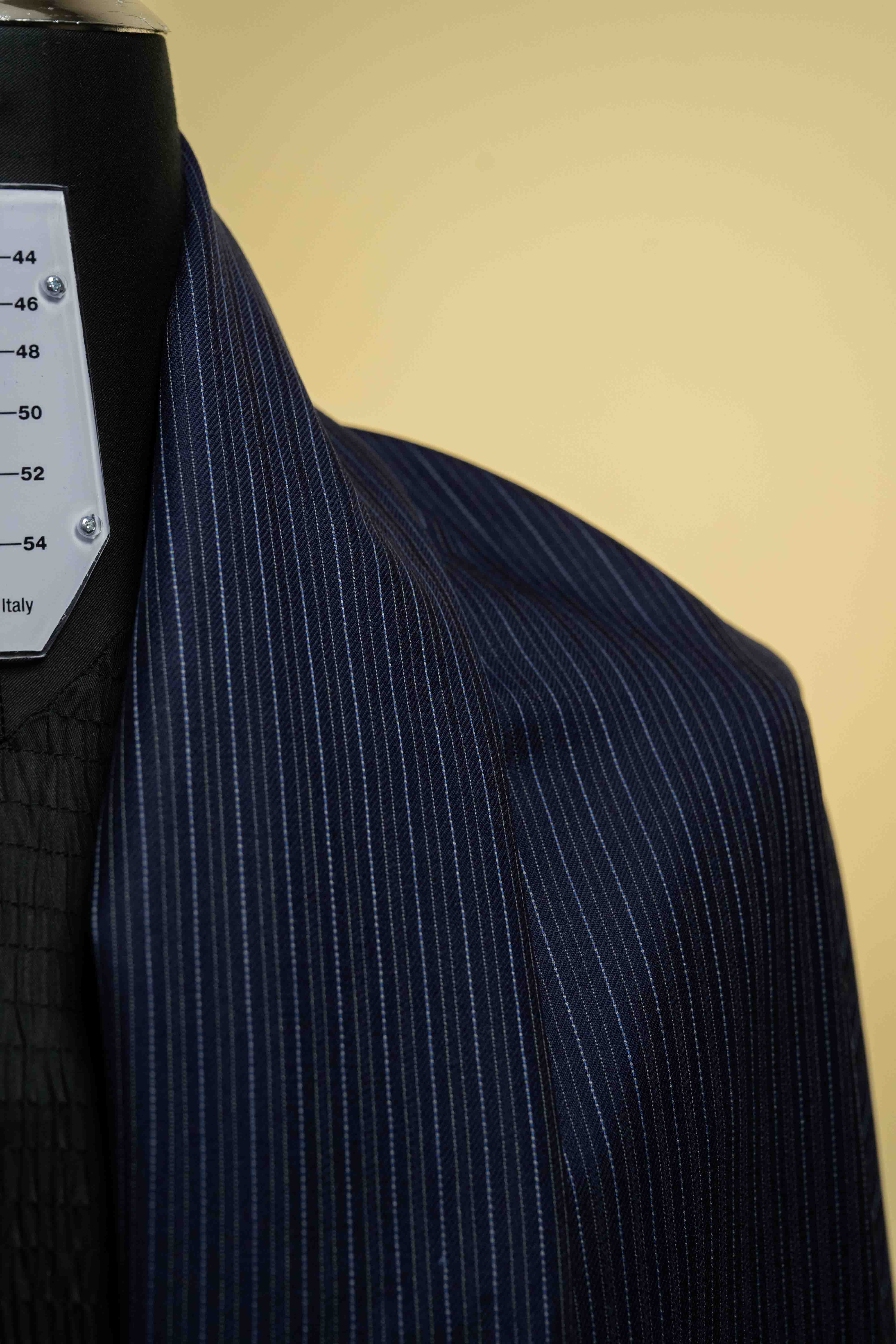 Scabal Blue Stripe Wool Suit Fabric