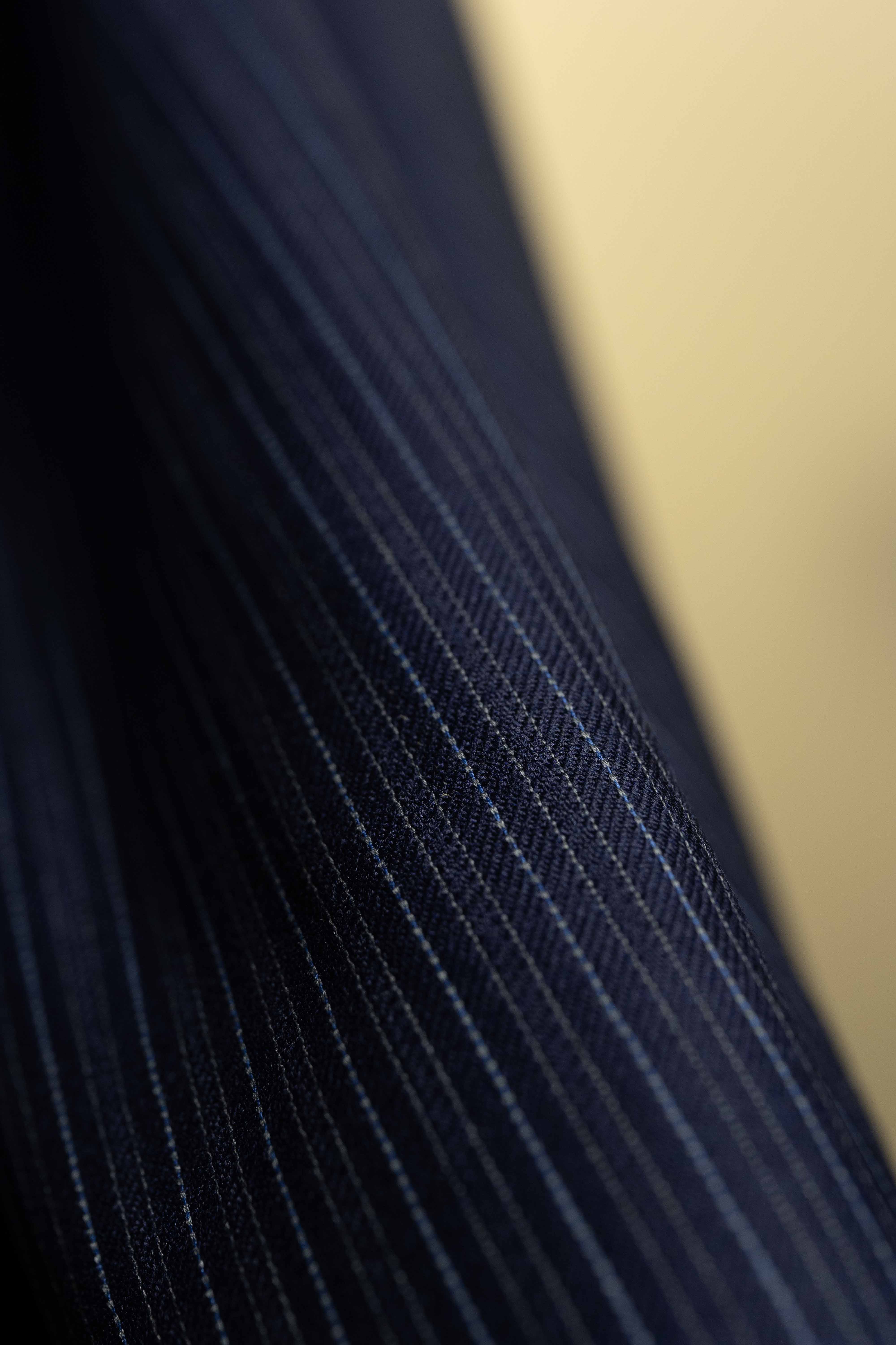 Scabal Blue Stripe Wool Suit Fabric