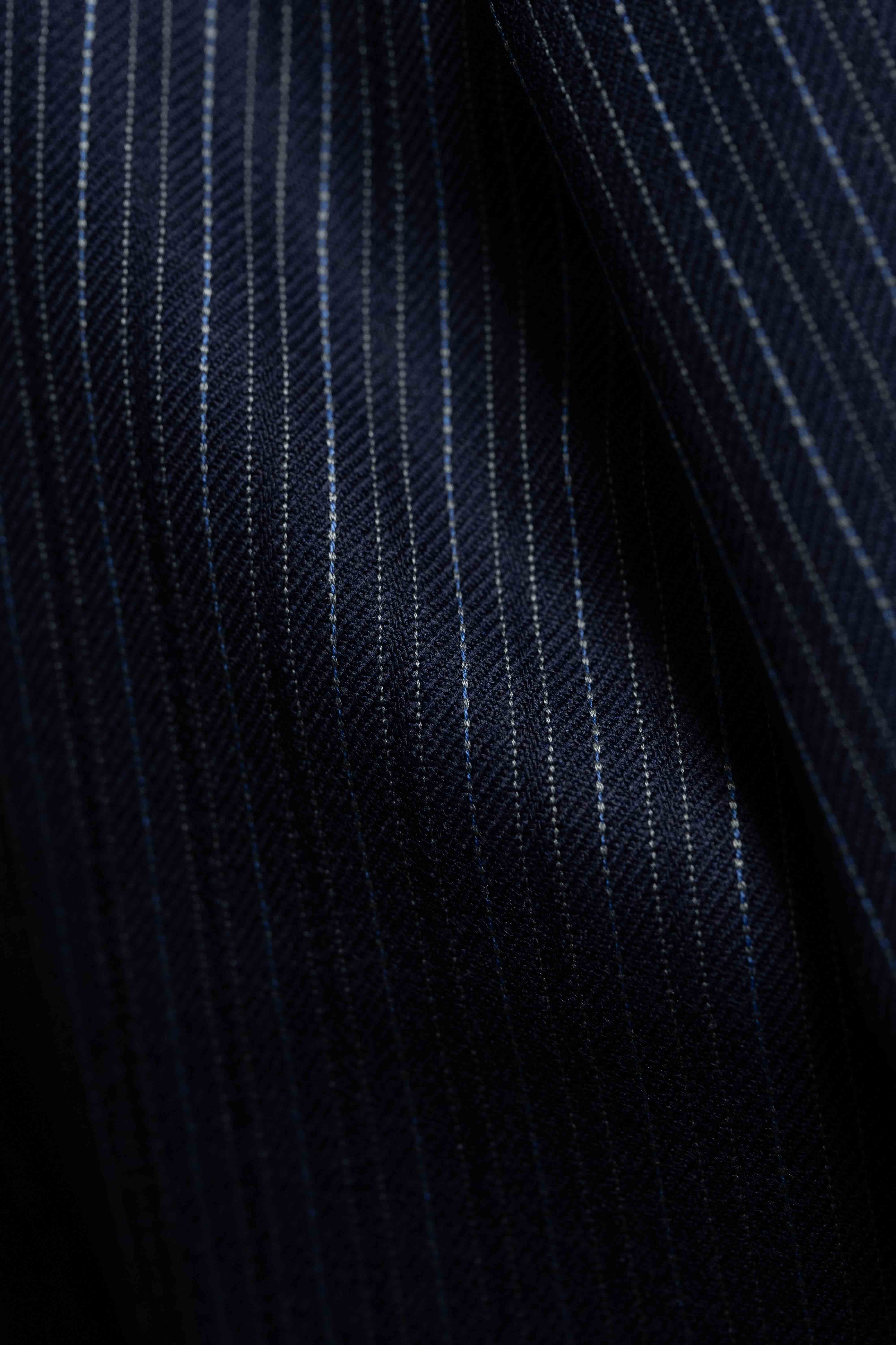 Scabal Blue Stripe Wool Suit Fabric