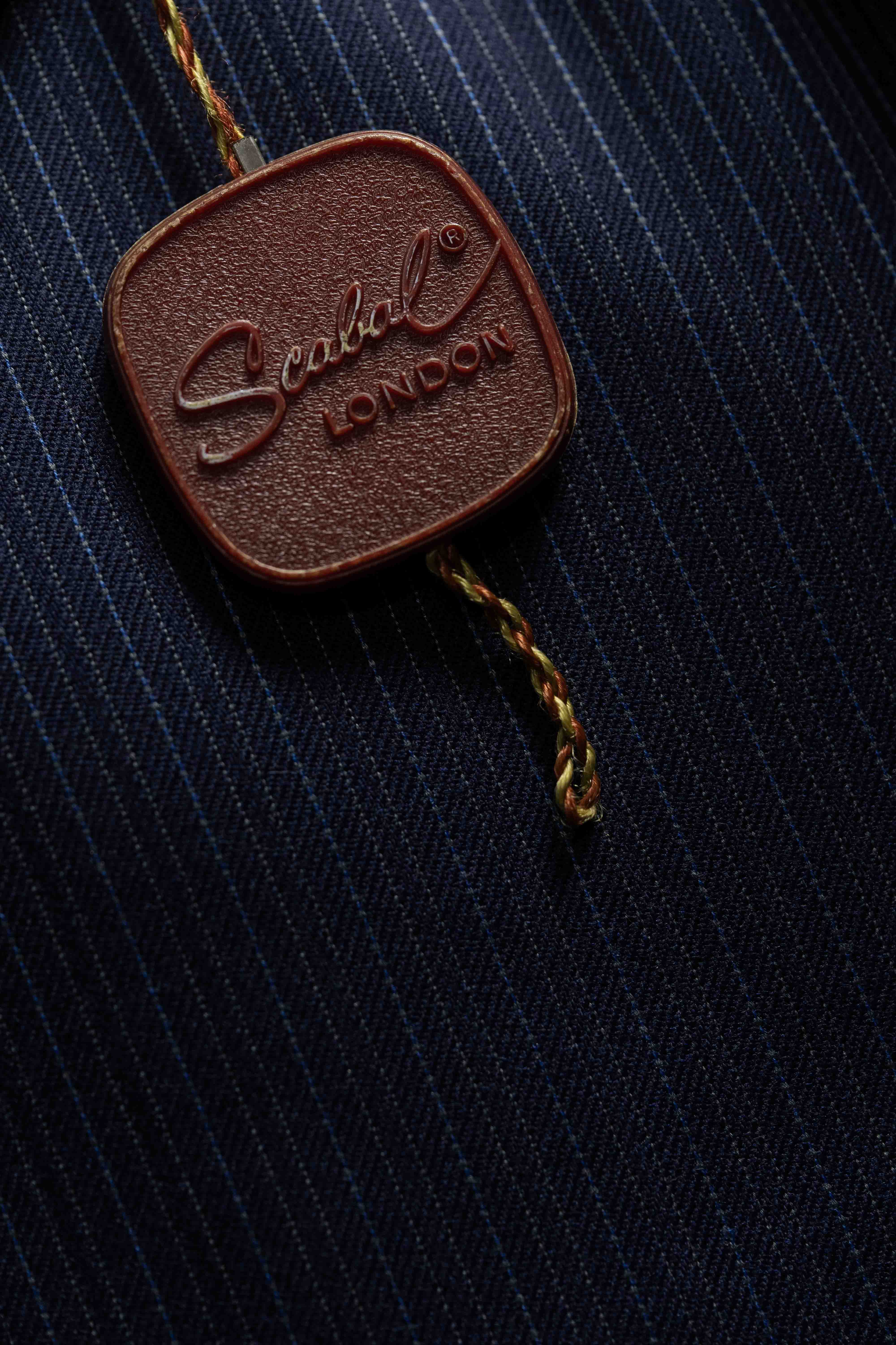 Scabal Blue Stripe Wool Suit Fabric