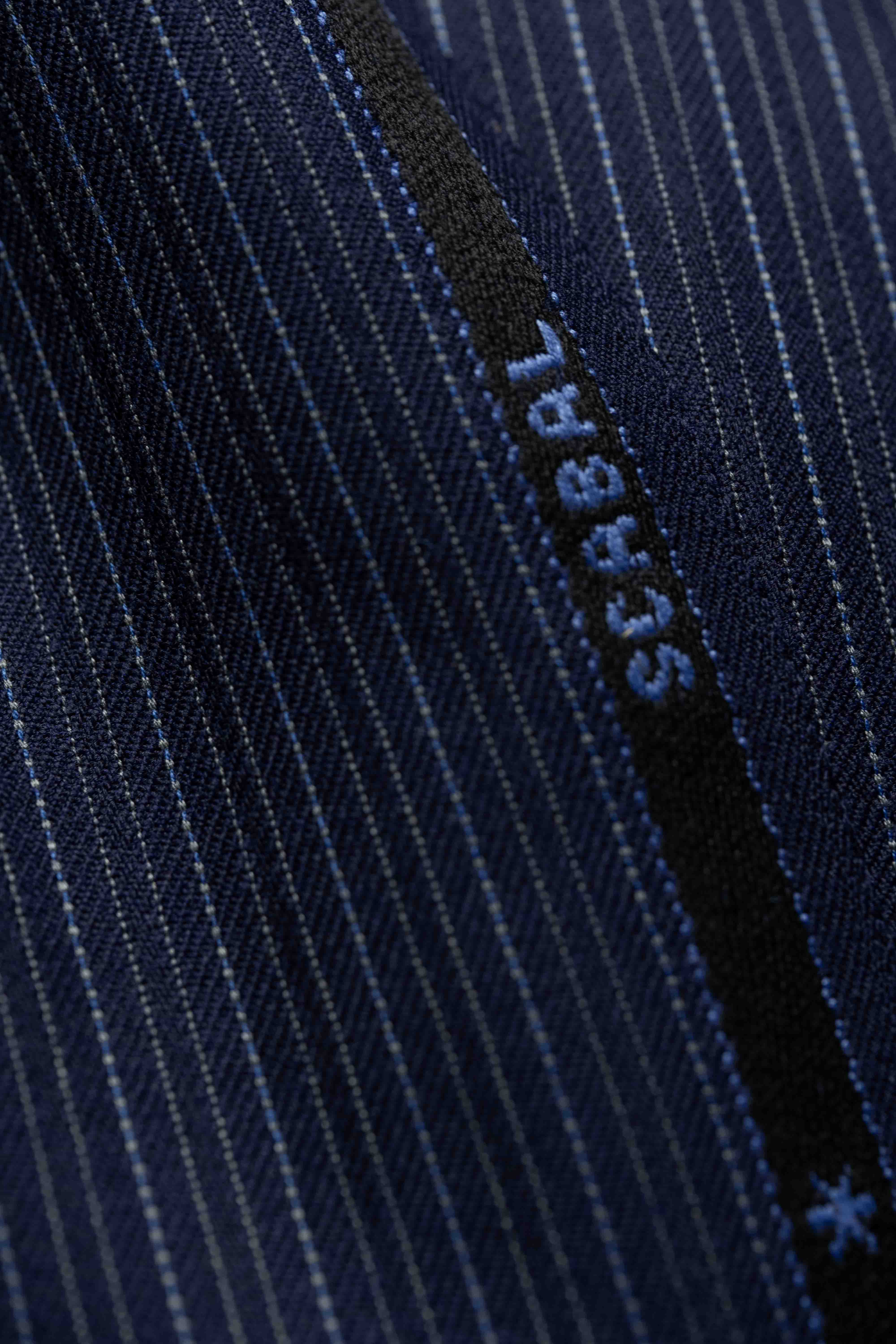 Scabal Blue Stripe Wool Suit Fabric