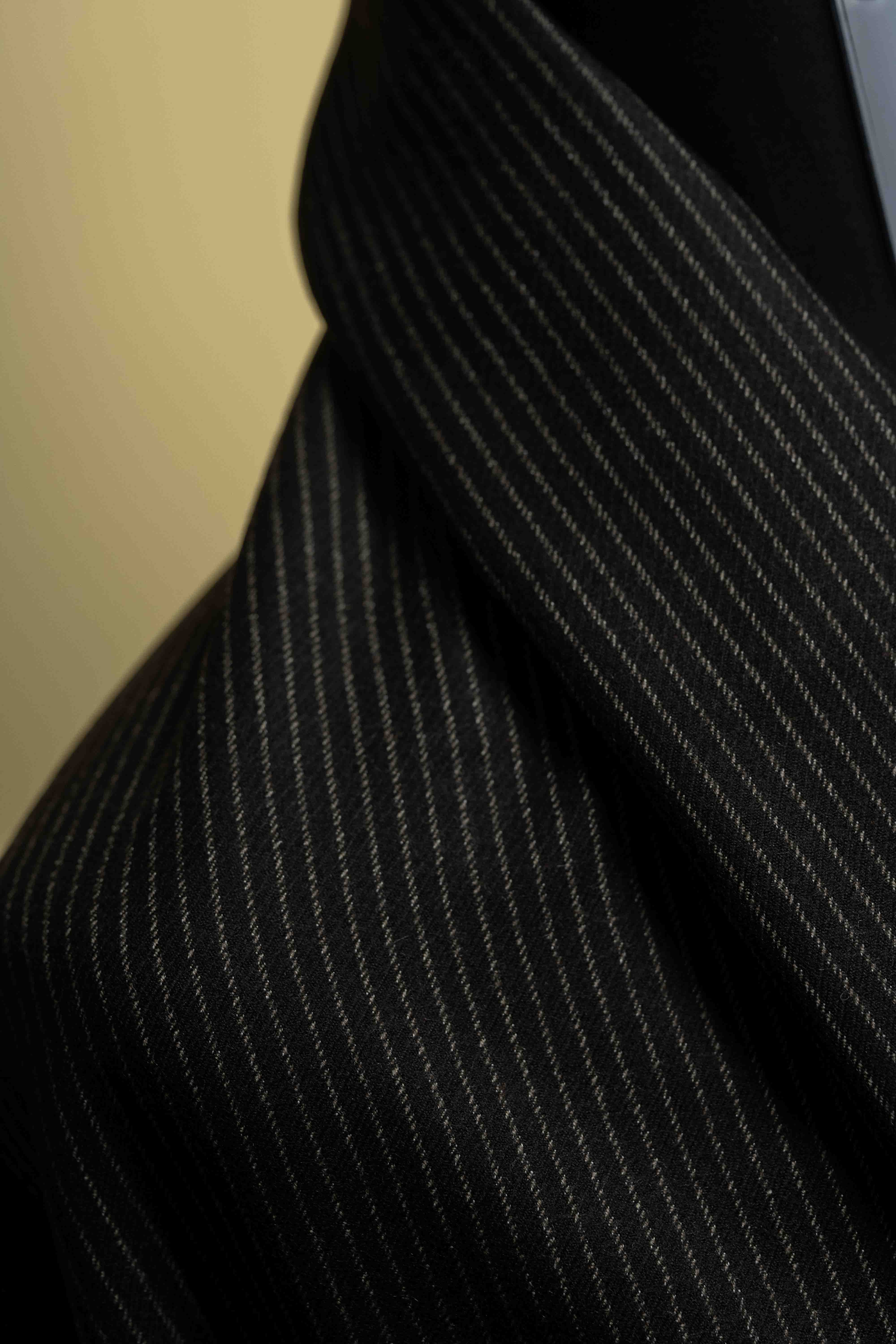 Coffee Stripe Wool Suit Fabric