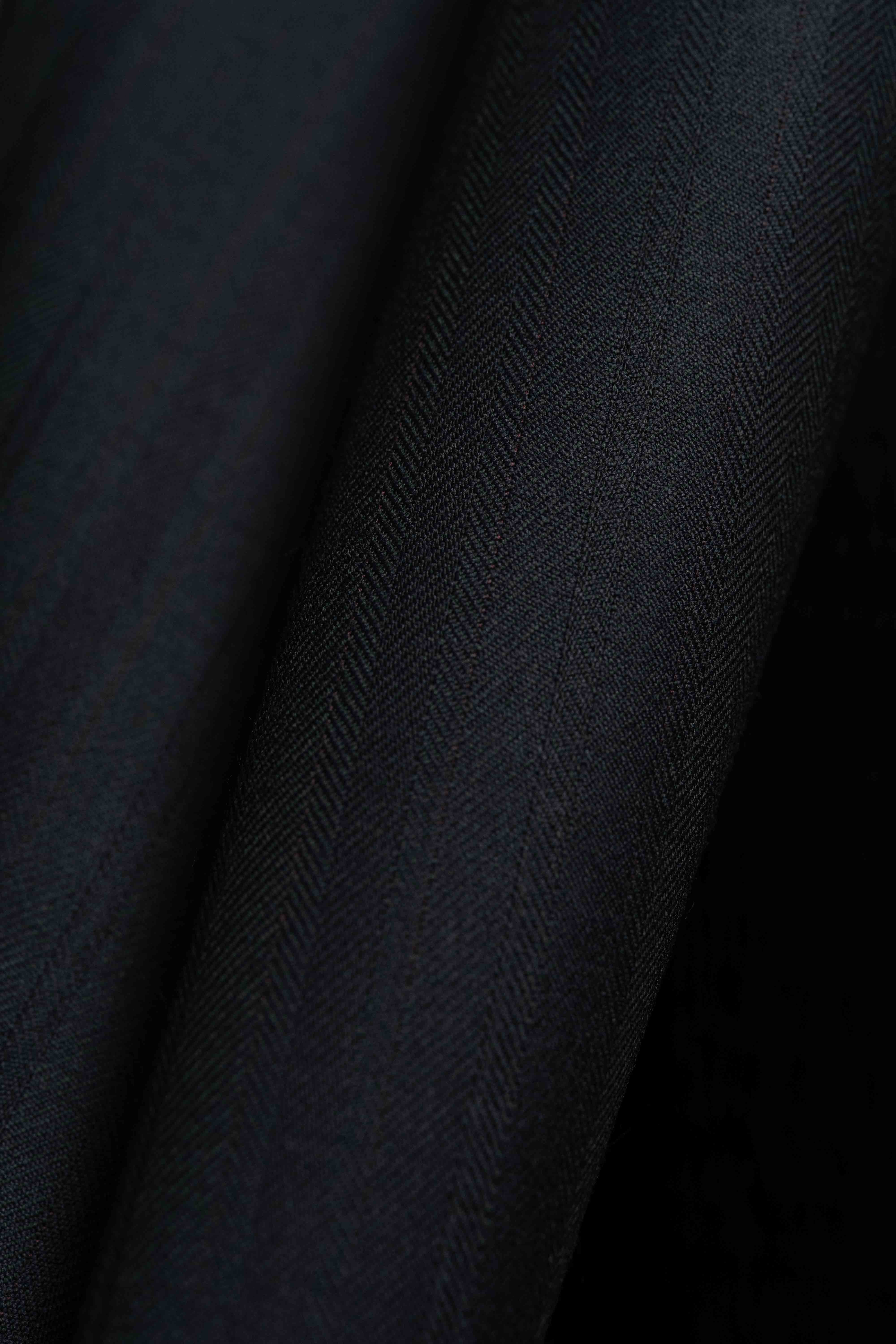 Dark Navy Herringbone 130's Mink Cashmere Suit Fabric (V23431) -3m - Yoo's Club