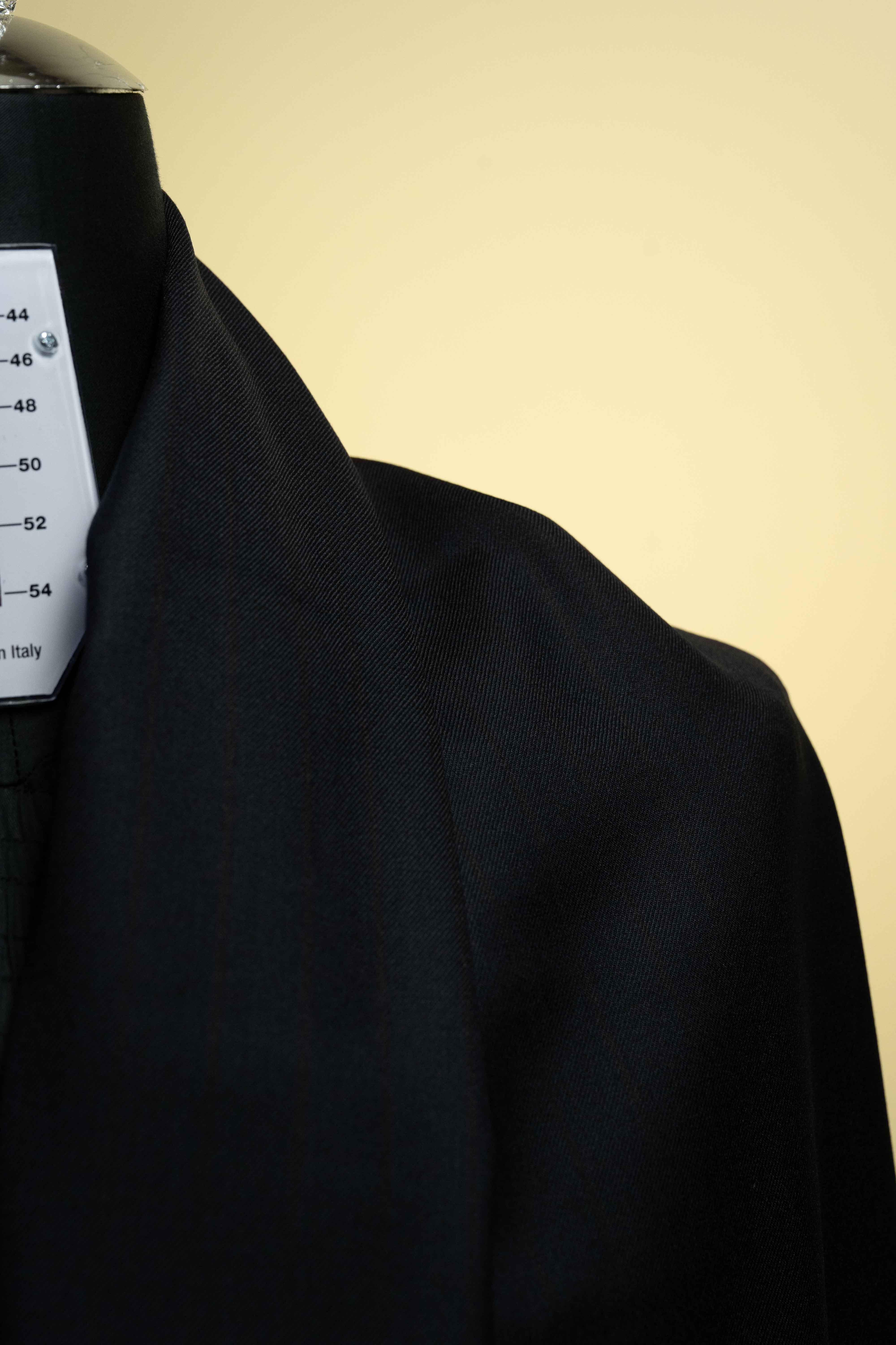 Midnight Blue Red Stripe Wool & PA Suit Fabric (V23449) -3m - Yoo's Club