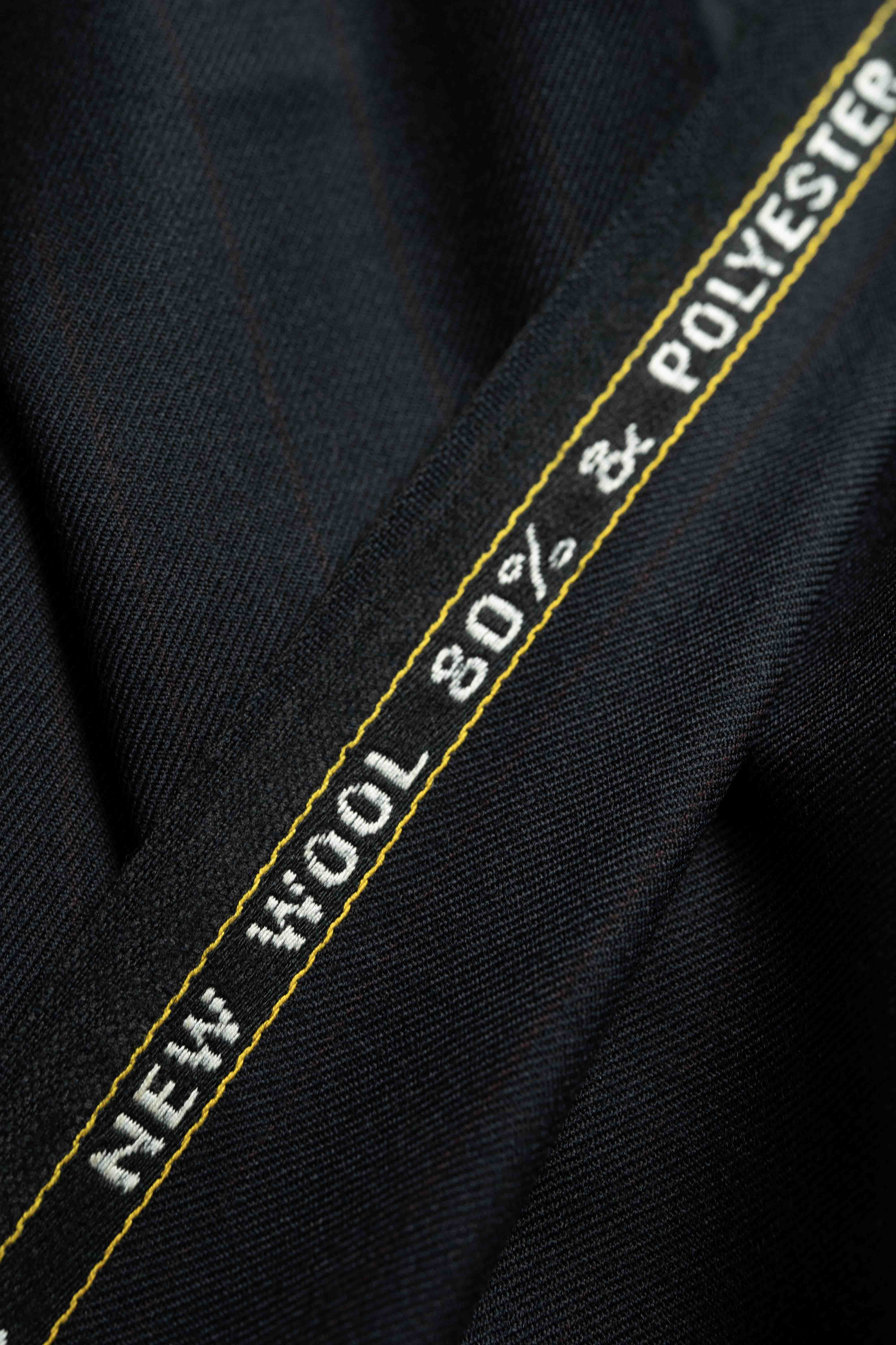 Midnight Blue Red Stripe Wool & PA Suit Fabric (V23449) -3m - Yoo's Club