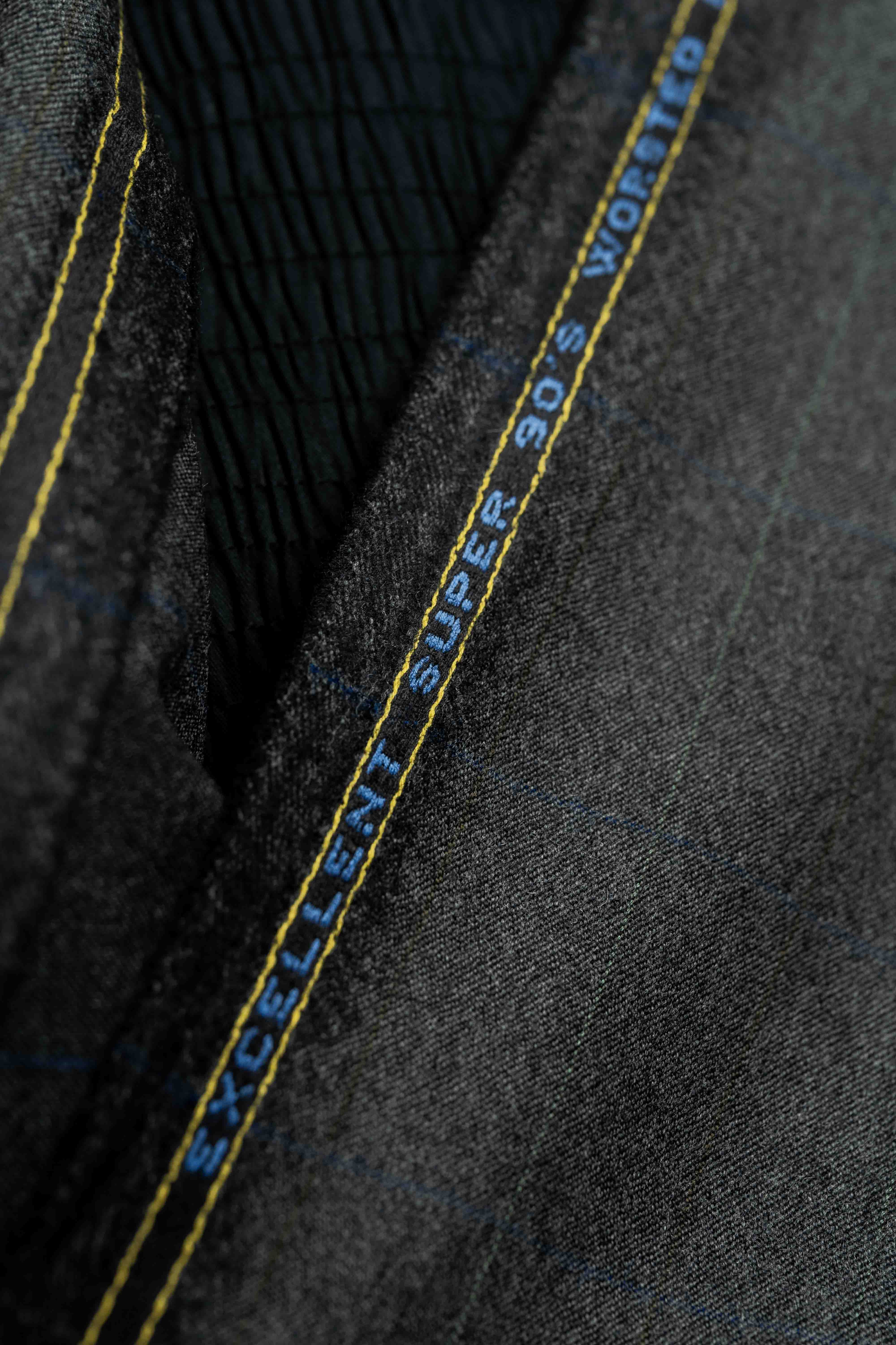 Marzotto Charcoal 90's Wool Suit Fabric