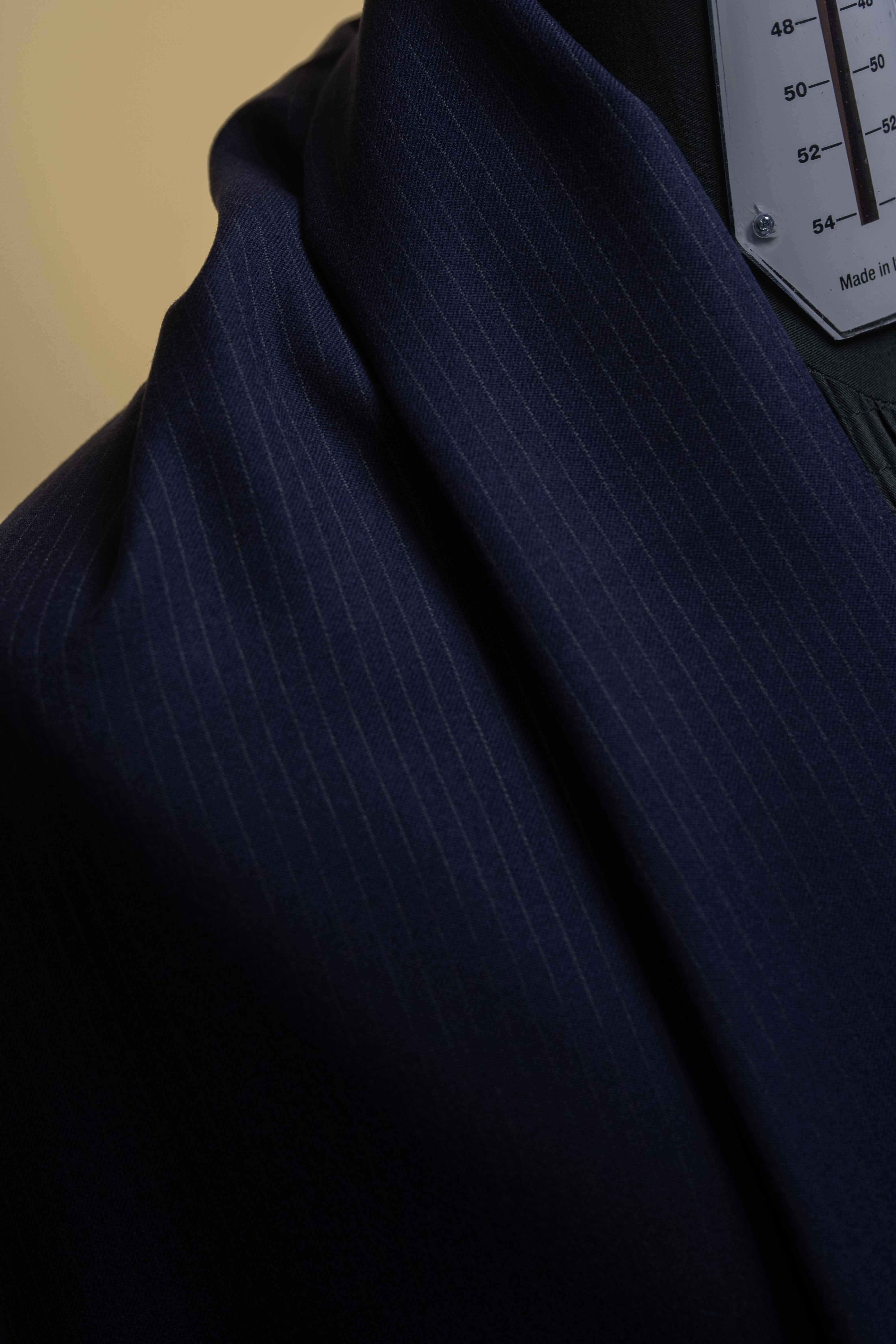 Blue Stripe Merino Sable Cashmere Suit Fabric (V20570) -3m
