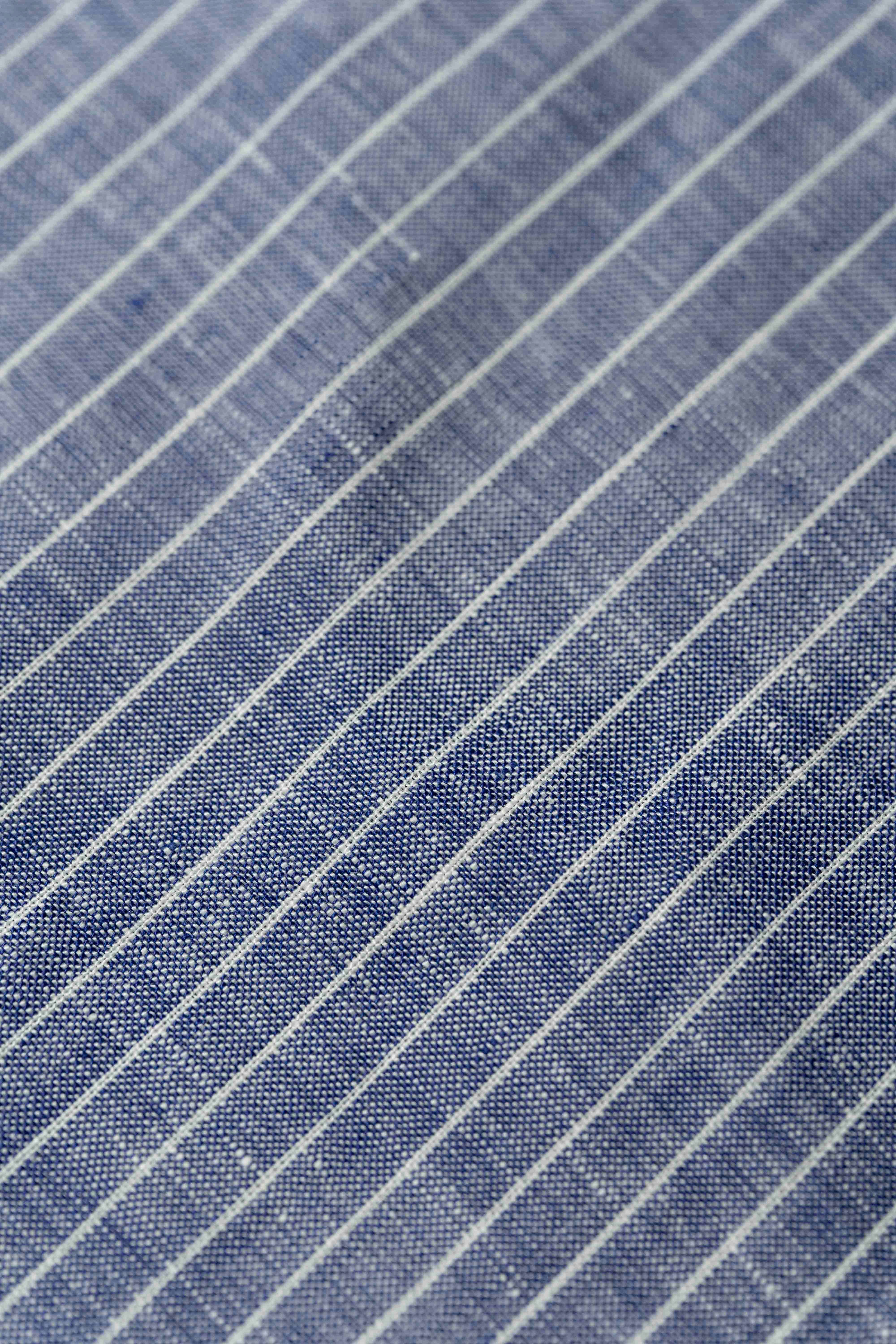 Blue Stripe Linen Shirt Fabric